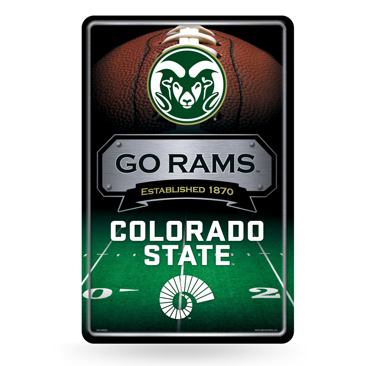 Picture of Rico Industries MSL500201 NCAA Colorado State Rams 11 x 17 in. Home Decor Sign