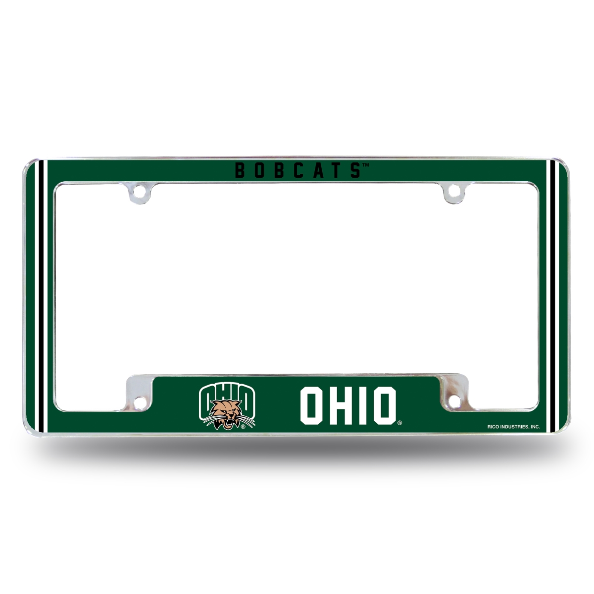 AFC300310B NCAA Ohio Bobcats Classic All Over Chrome License Plate Frame, 12 x 6 in.