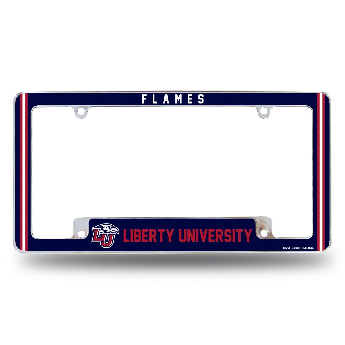 AFC340810B NCAA Liberty Flames Classic All Over Chrome License Plate Frame, 12 x 6 in.
