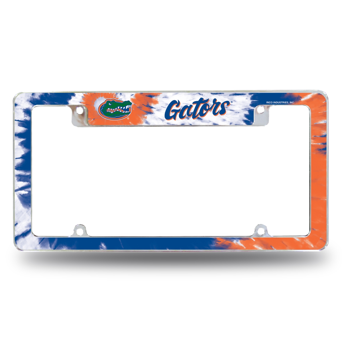 AFC100102TTD NCAA Florida Gators Tie Dye All Over Chrome License Plate Frame, 12 x 6 in.