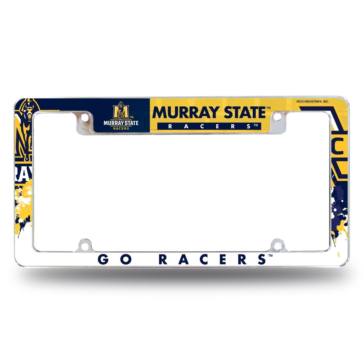 AFC190302T NCAA Murray State Racers Primary All Over Chrome License Plate Frame, 12 x 6 in.