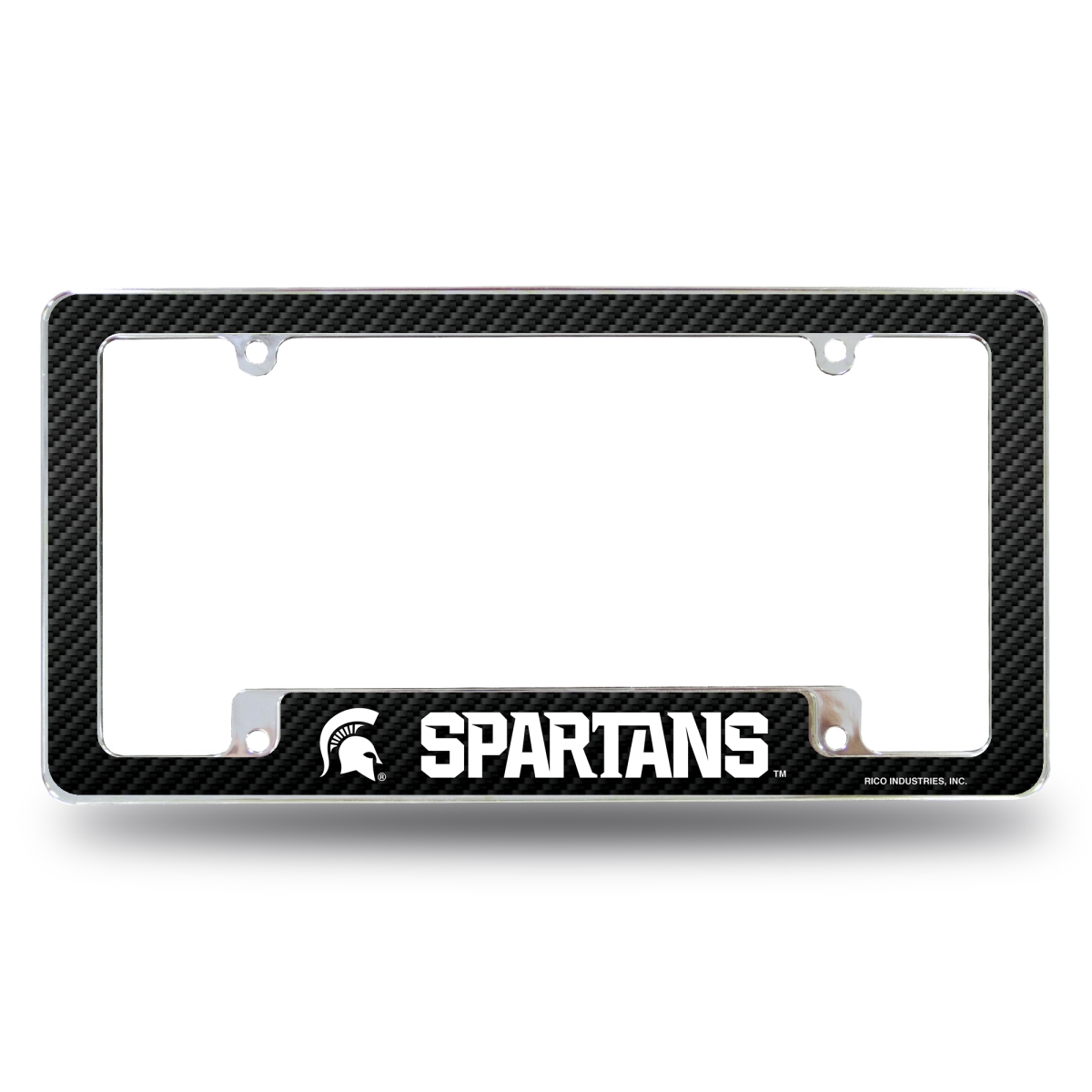 AFC220102BCF NCAA Michigan State Spartans Black All Over Chrome License Plate Frame, 12 x 6 in.