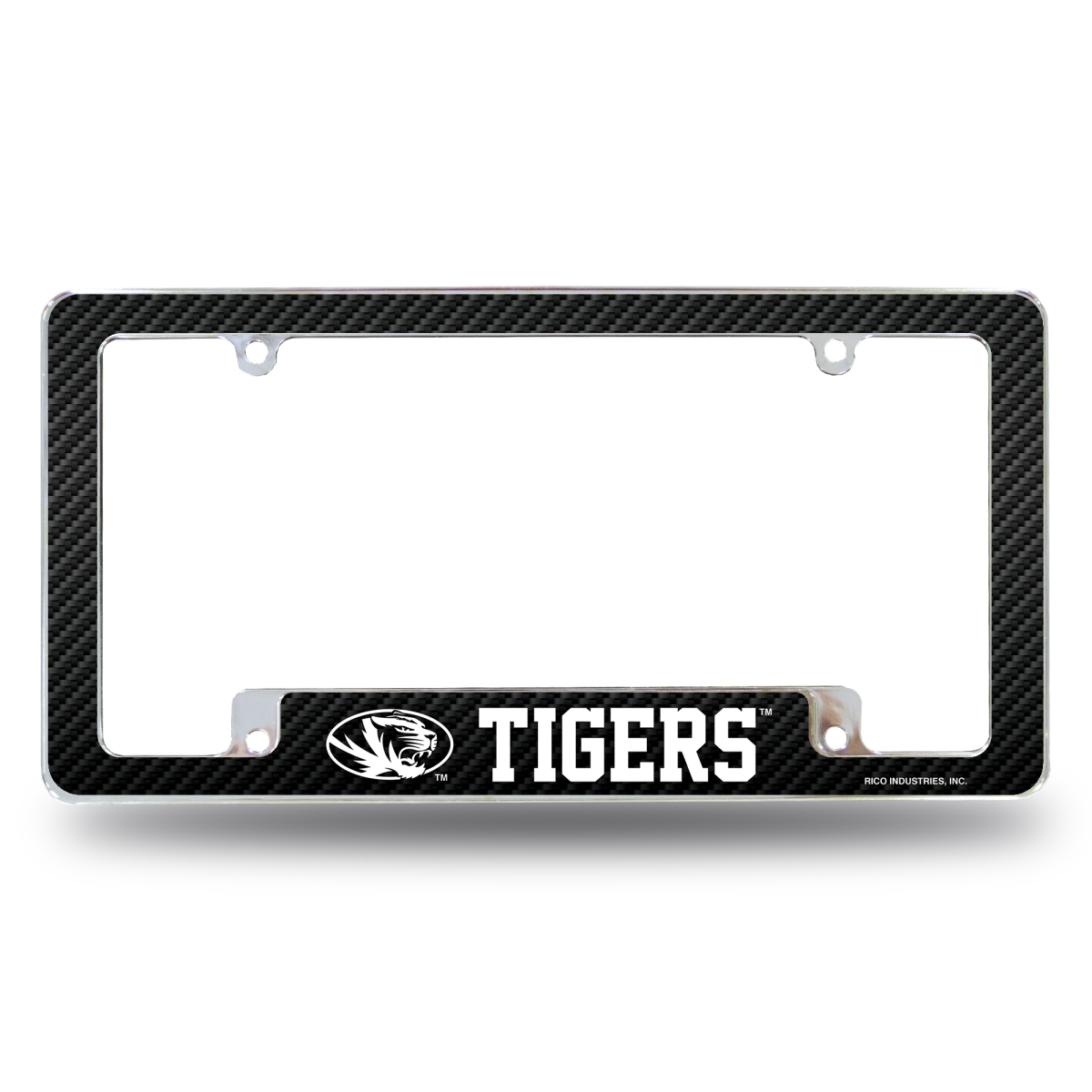 AFC390102BCF NCAA Missouri Tigers Black All Over Chrome License Plate Frame, 12 x 6 in.