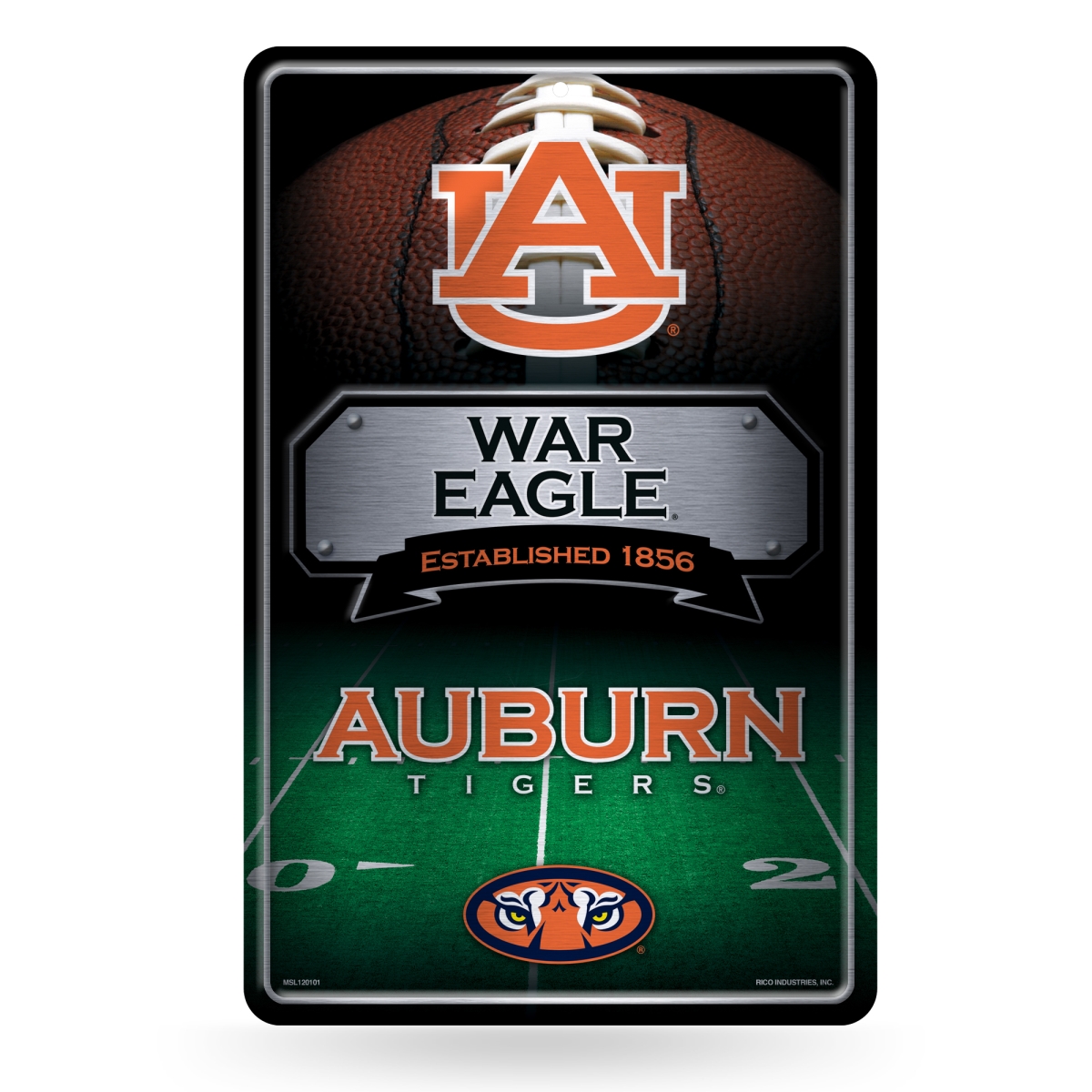 Picture of Rico Industries MSL150202 NCAA Auburn Tigers 11 x 17 in. Home Decor Sign