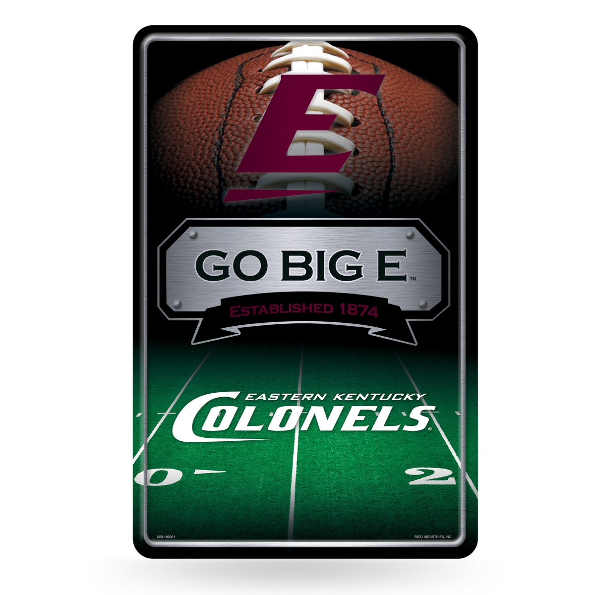 Picture of Rico Industries MSL190201 NCAA Eastern Kentucky Colonels 11 x 17 in. Home Decor Sign