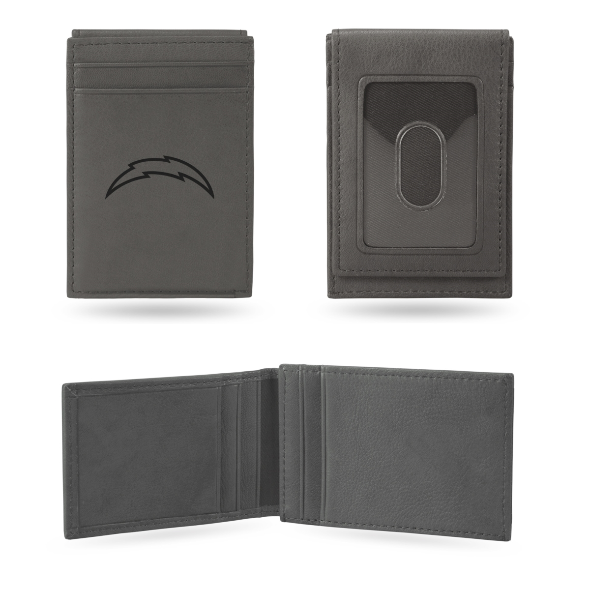 Picture of Rico Industries LEFPW3402GY NFL Football Los Angeles Chargers Gray Laser Engraved Front Pocket Wallet