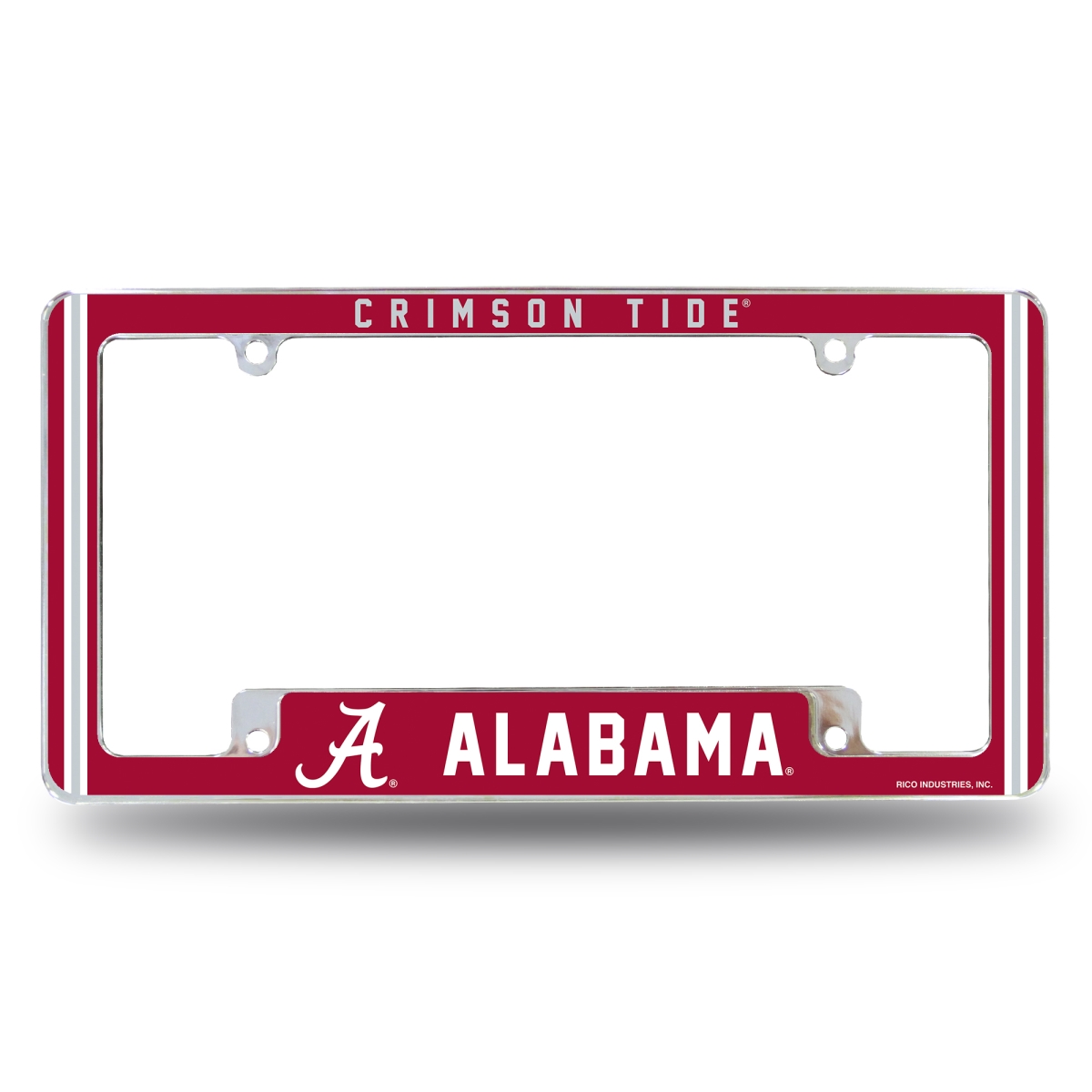 AFC150110B NCAA Alabama Crimson Tide Classic All Over Chrome License Plate Frame, 12 x 6 in.