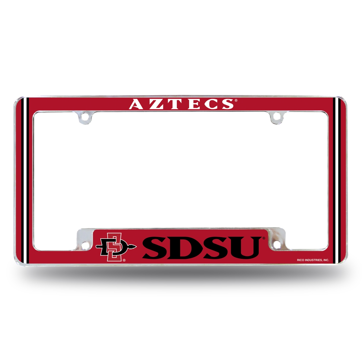AFC291310B NCAA San Diego State Aztecs - SDSU Classic All Over Chrome License Plate Frame, 12 x 6 in.
