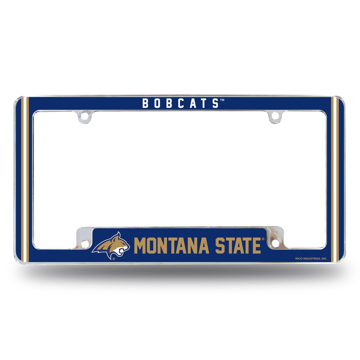 AFC490610B NCAA Montana State Bobcats Classic All Over Chrome License Plate Frame, 12 x 6 in.