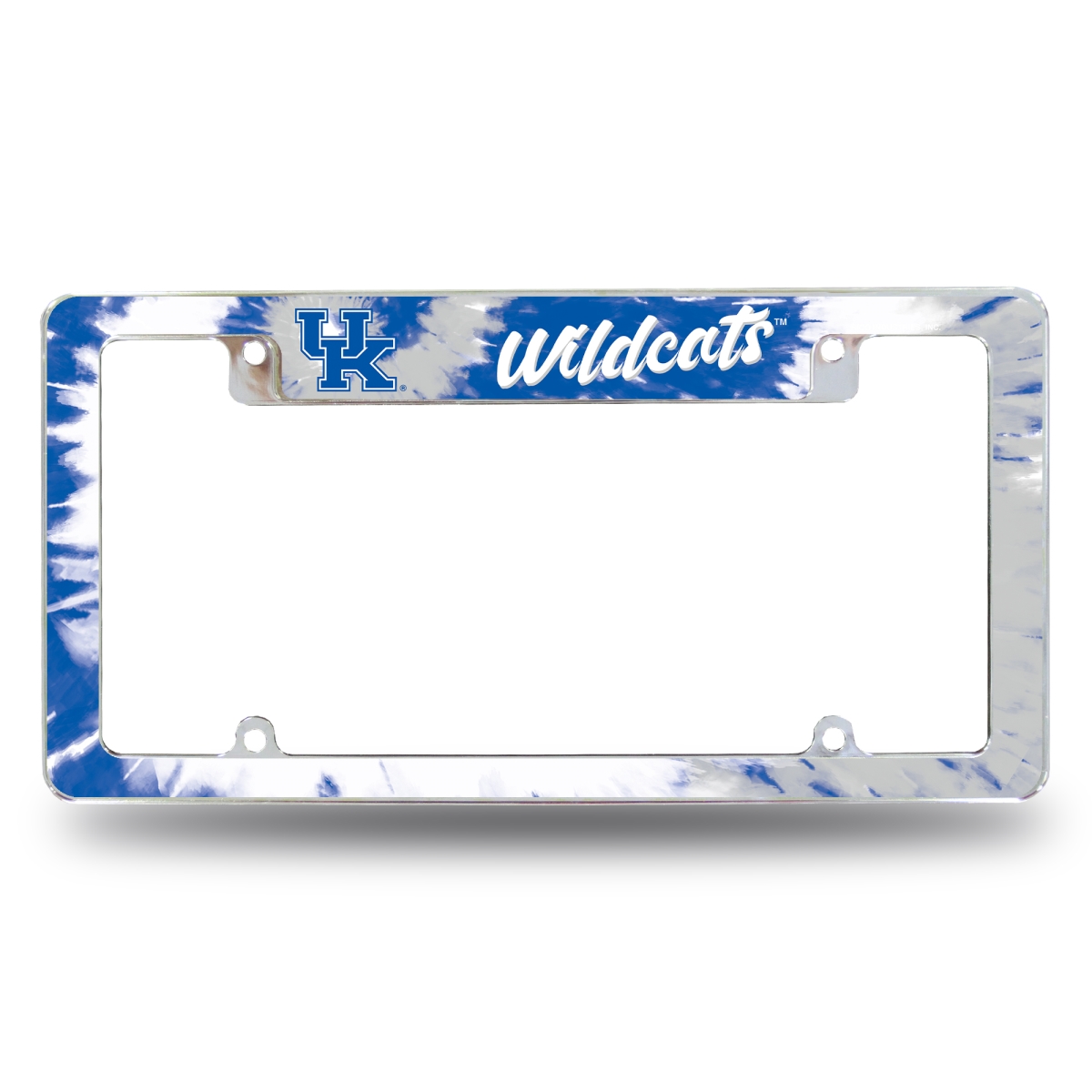 AFC190102TTD NCAA Kentucky Wildcats Tie Dye All Over Chrome License Plate Frame, 12 x 6 in.