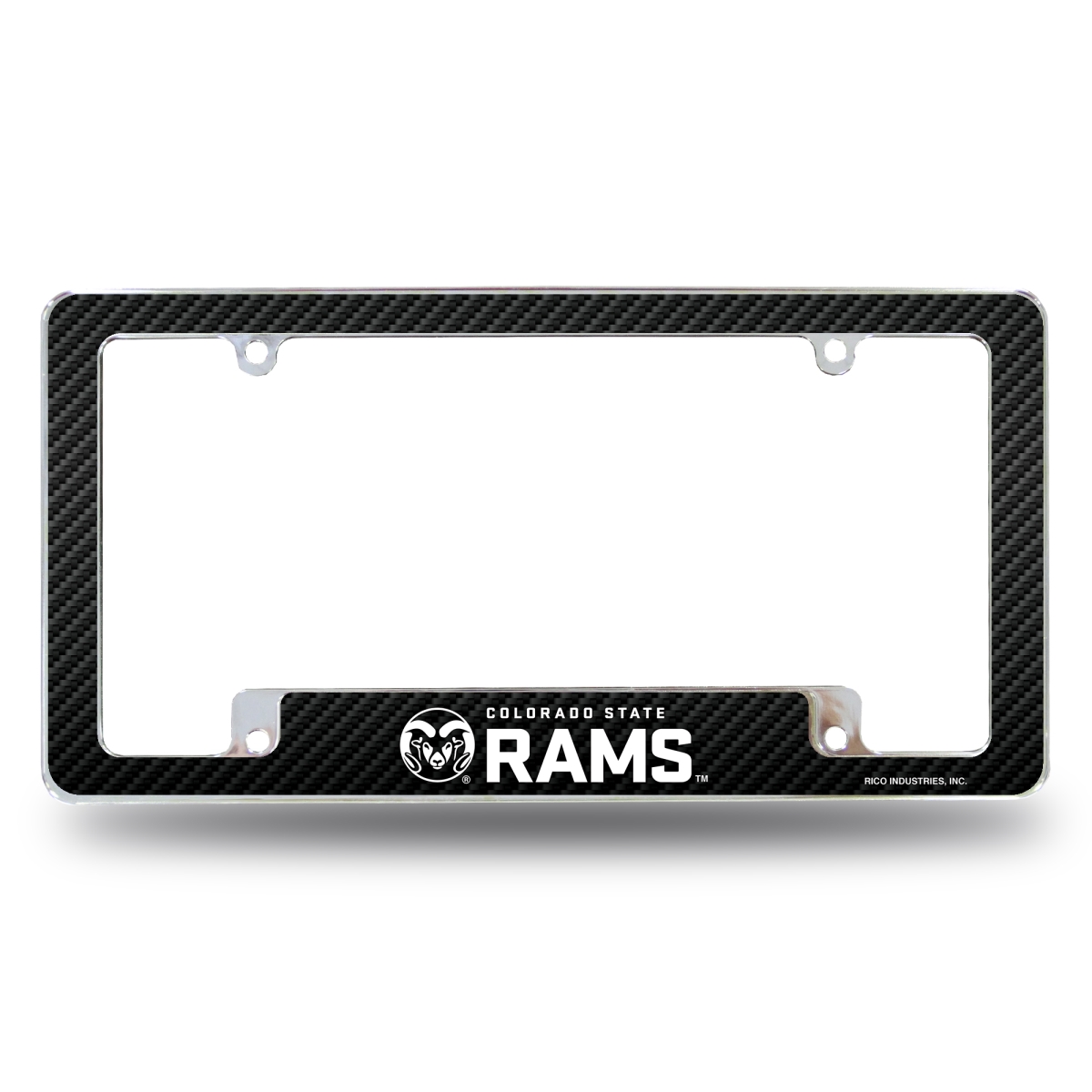 AFC500202BCF NCAA Colorado State Rams Black All Over Chrome License Plate Frame, 12 x 6 in.