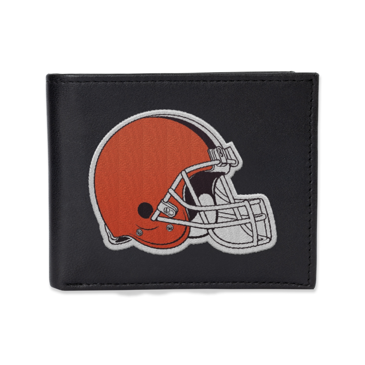 RBL2804 3.25 x 4.25 in. NFL Football Cleveland Embroidered Genuine Leather Billfold Wallet with Slim - Brown