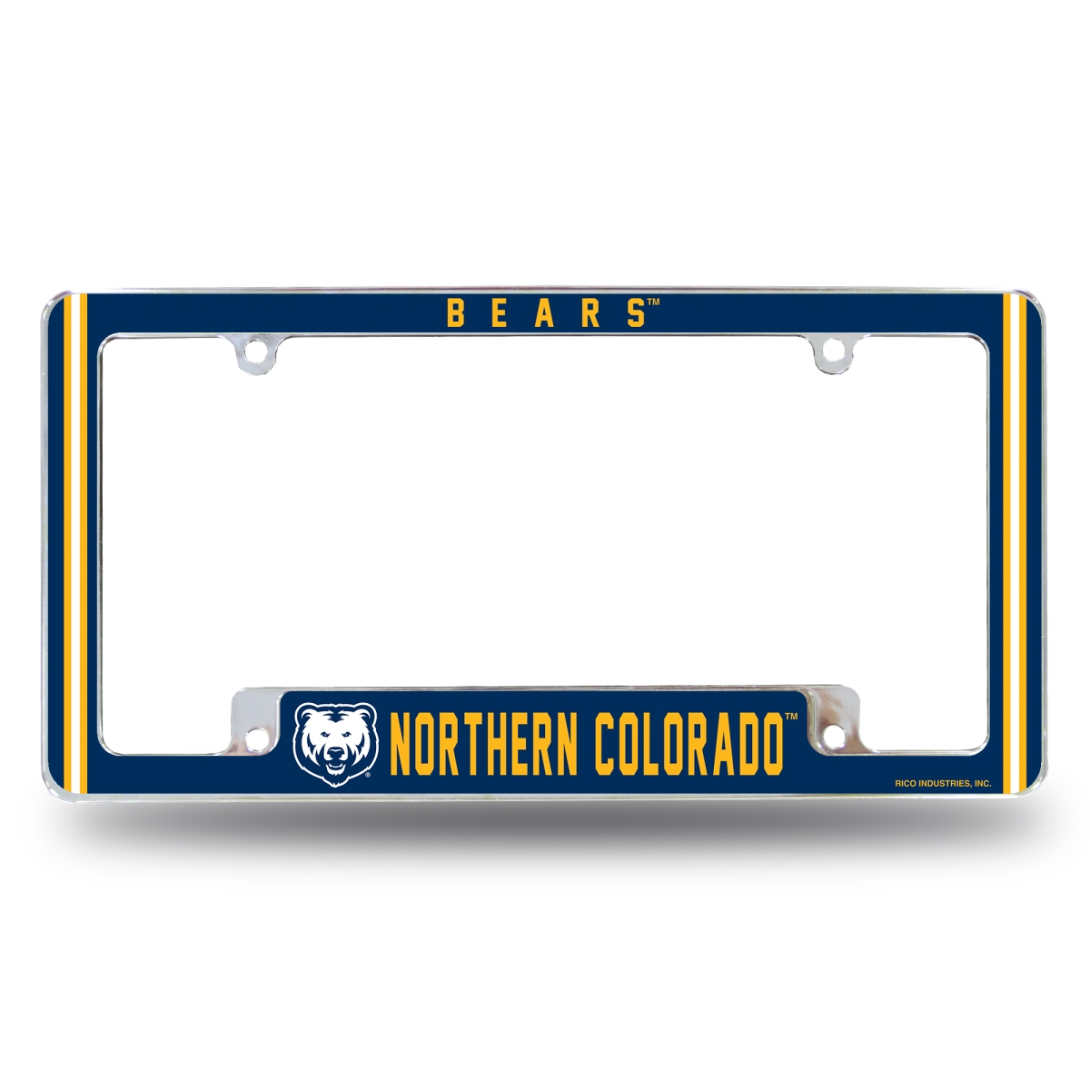 AFC500401B NCAA Northern Colorado Bears All Over Chrome License Plate Frame, 12 x 6 in.