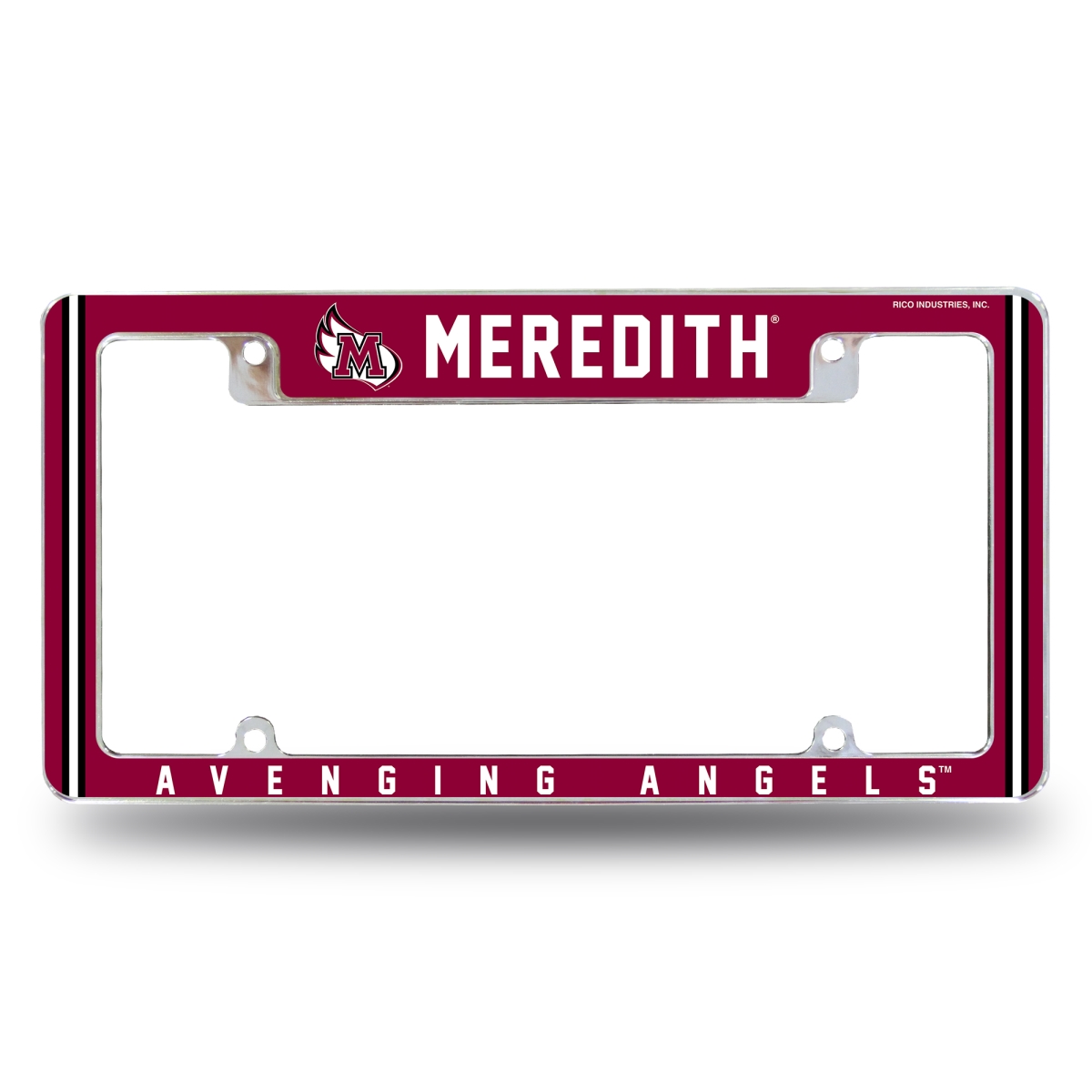 AFC132401T NCAA Meredith Avenging Angels All Over Chrome License Plate Frame, 12 x 6 in.