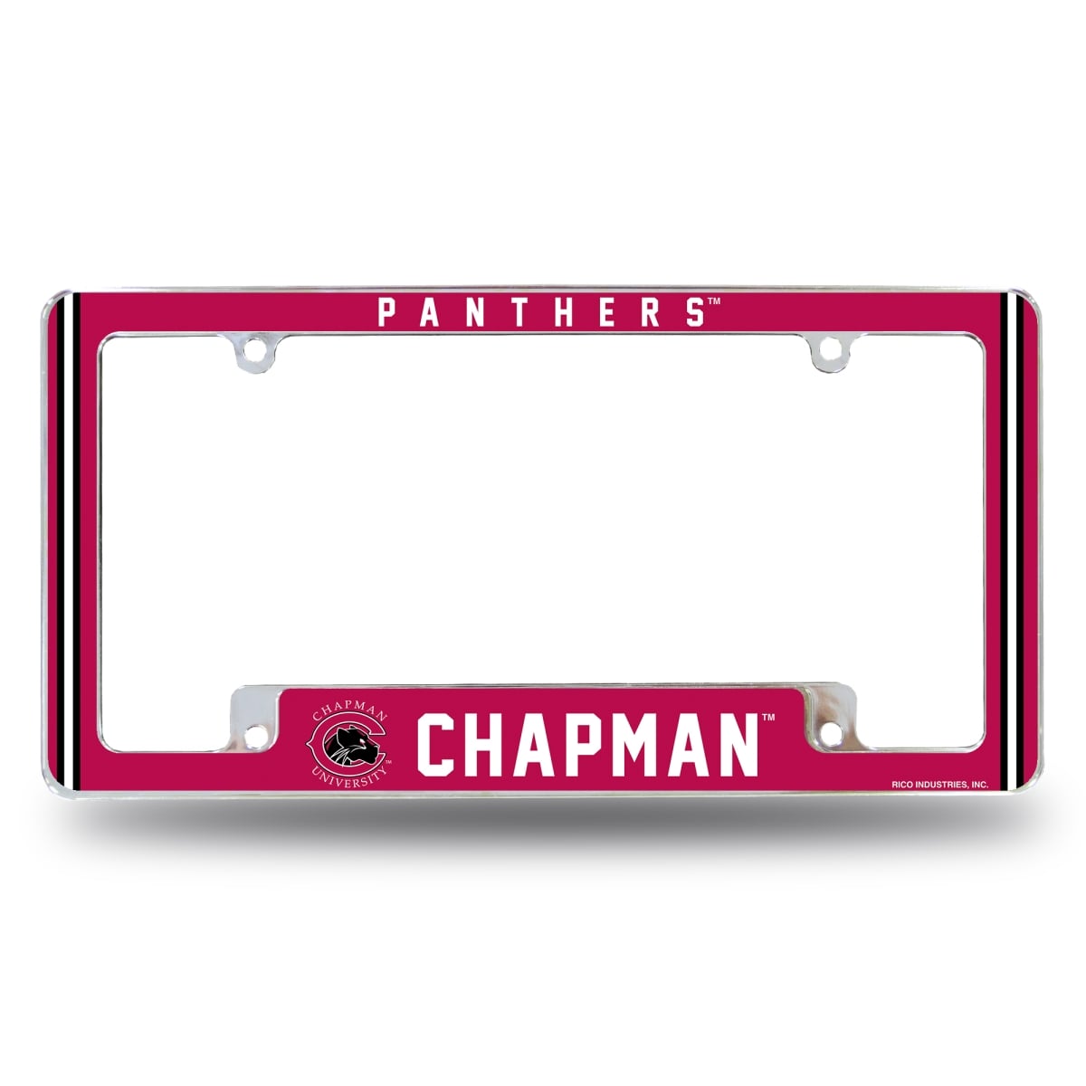 AFC293801B NCAA Chapman Panthers All Over Chrome License Plate Frame, 12 x 6 in.