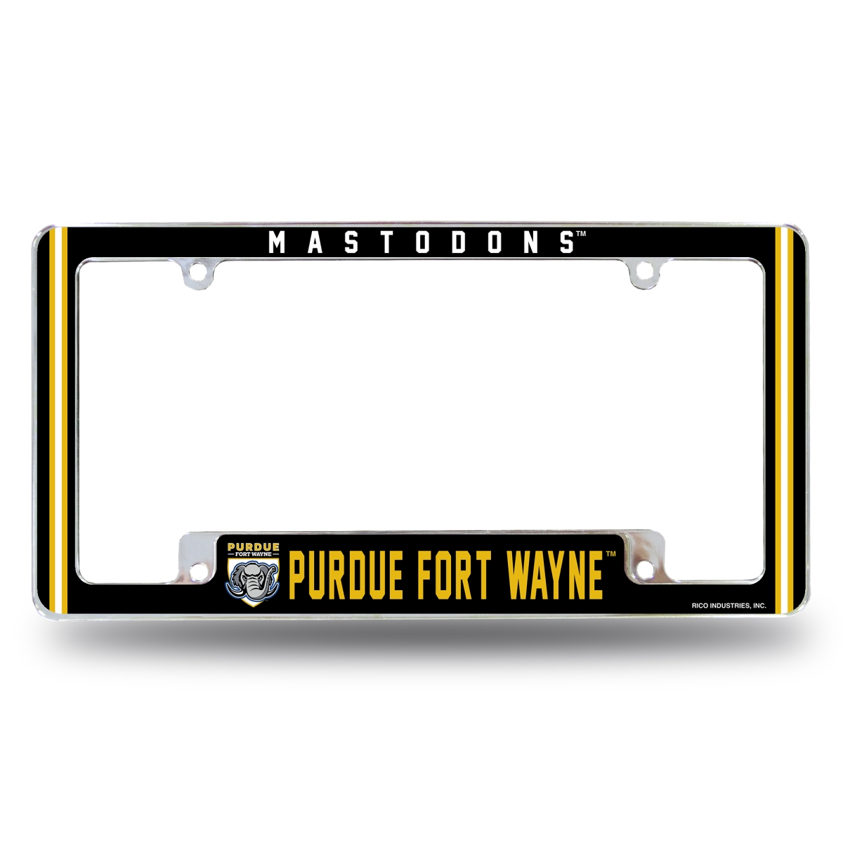 AFC201701B NCAA Purdue Fort Wayne Mastodons All Over Chrome License Plate Frame, 12 x 6 in.