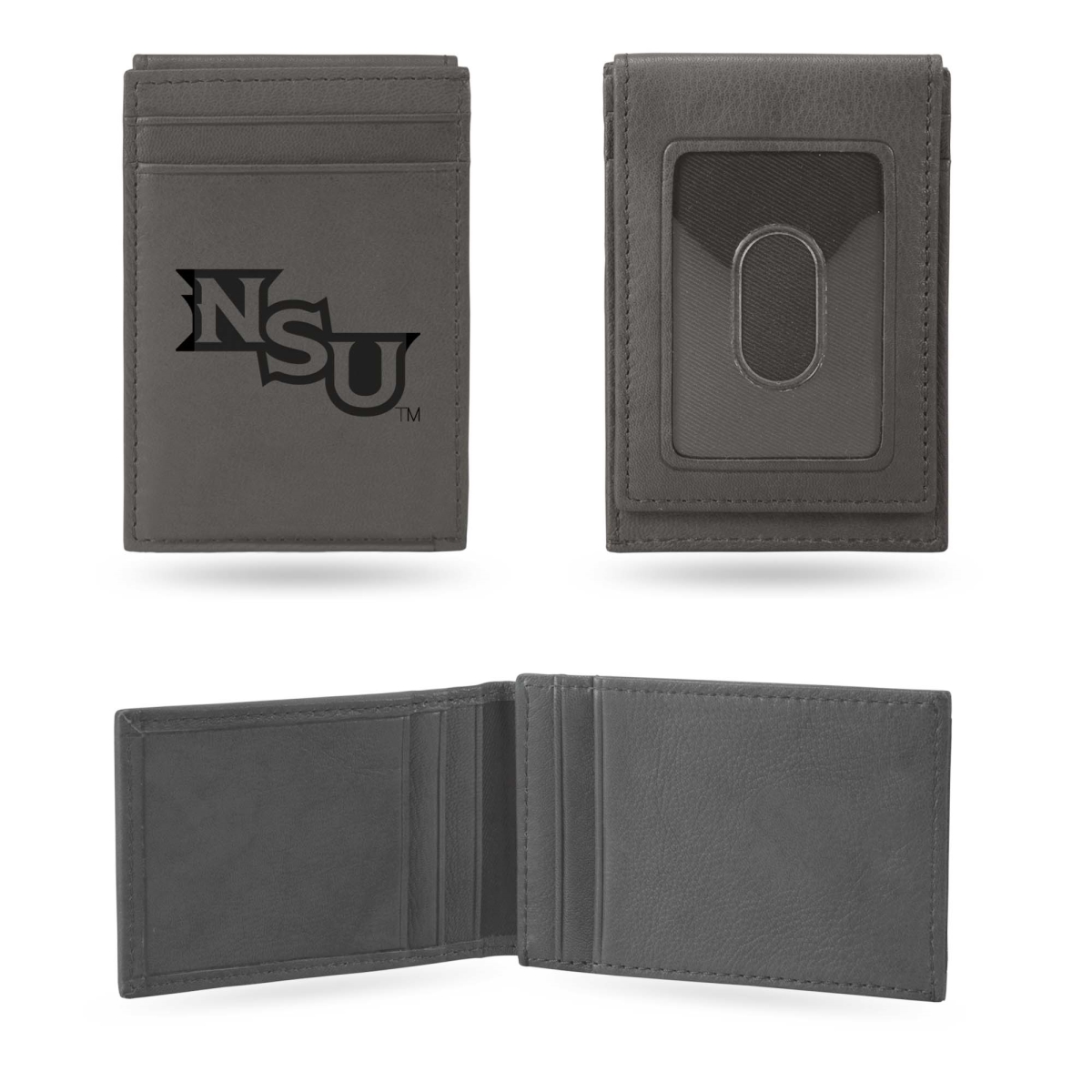 LEFPW170901GY NCAA Northwestern State Demons Gray Laser Engraved Front Pocket Wallet