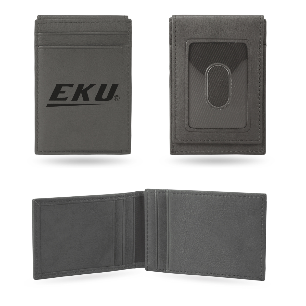 LEFPW190201GY NCAA Eastern Kentucky Colonels Gray Laser Engraved Front Pocket Wallet