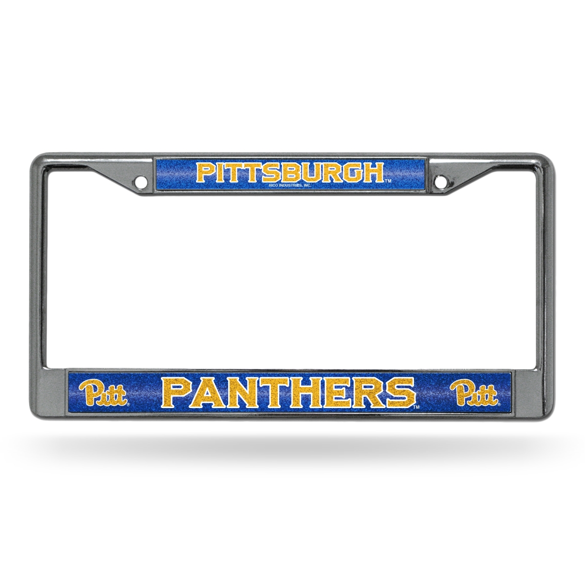 FCGL210403 NCAA Pitt Panthers Classic Bling License Plate Chrome License Plate Frame, 12 x 6 in.