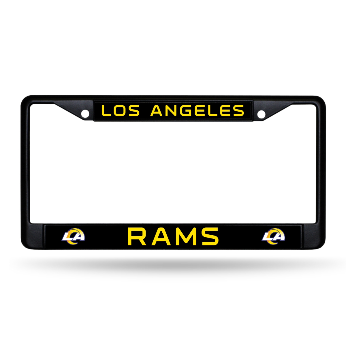 FBC3002 NFL Football Los Angeles Rams Primary Black License Plate Frame, 12 x 6 in.