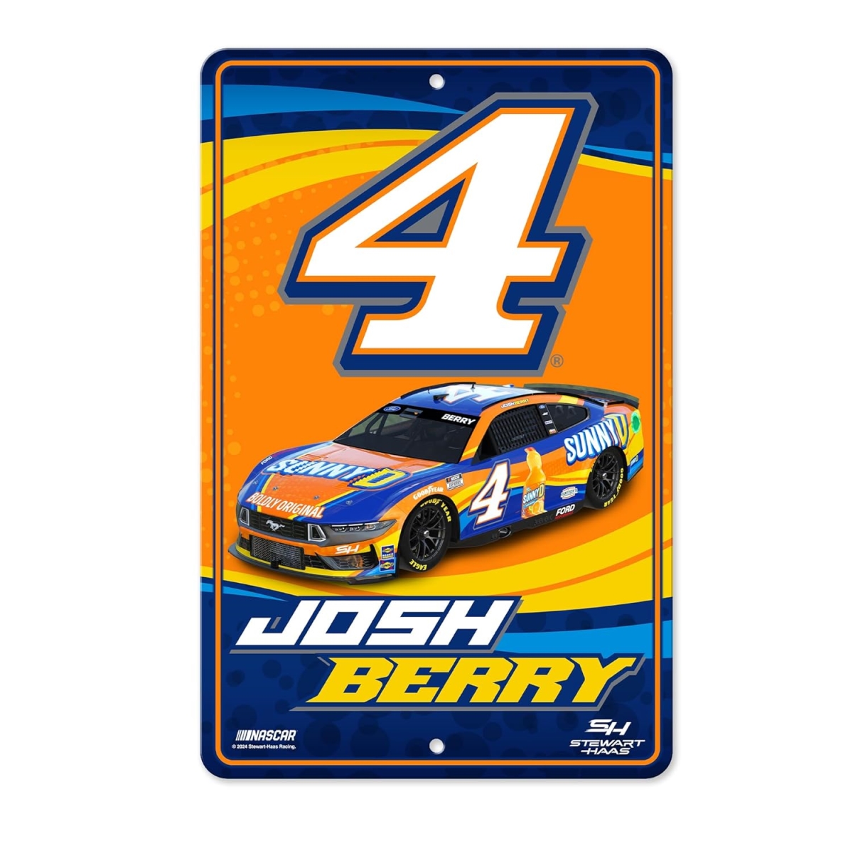Picture of Rico Industries MSL123505C 11 x 17 in. No.4 2024 NASCAR Racing Josh Berry with Metal Home Decor Sign