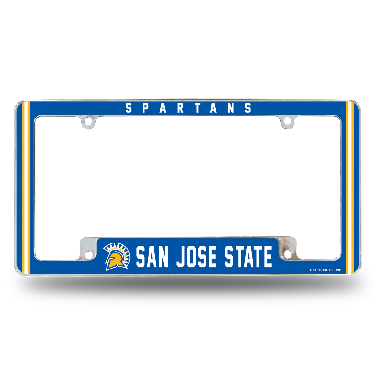 AFC291401B NCAA San Jose State Spartans All Over Chrome License Plate Frame, 12 x 6 in.