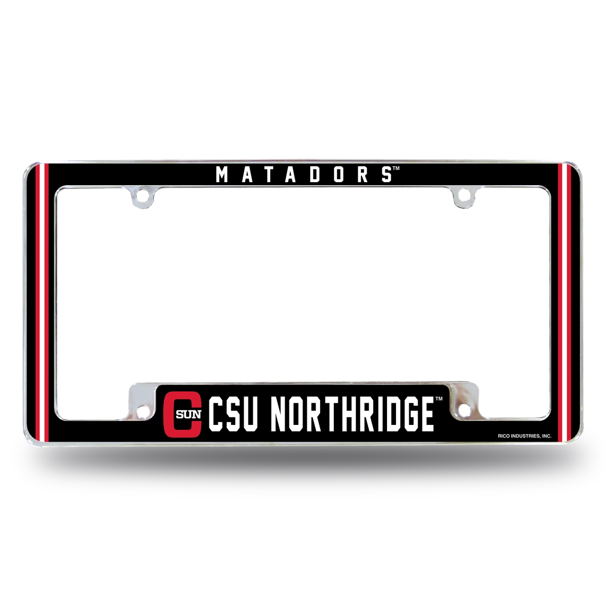 AFC292501B NCAA Cal State Northridge Matadors All Over Chrome License Plate Frame, 12 x 6 in.