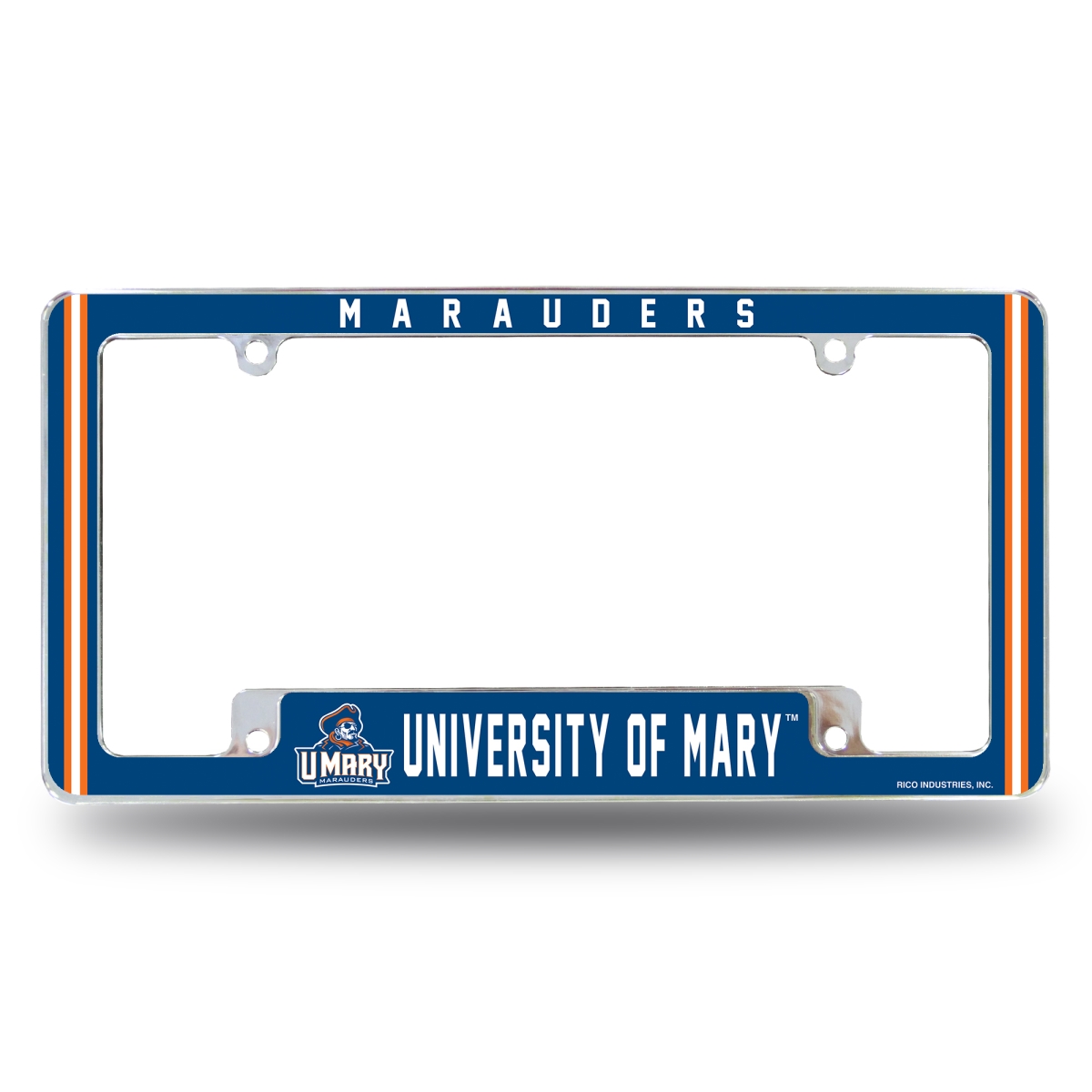 AFC411301B NCAA Mary Marauders All Over Chrome License Plate Frame, 12 x 6 in.