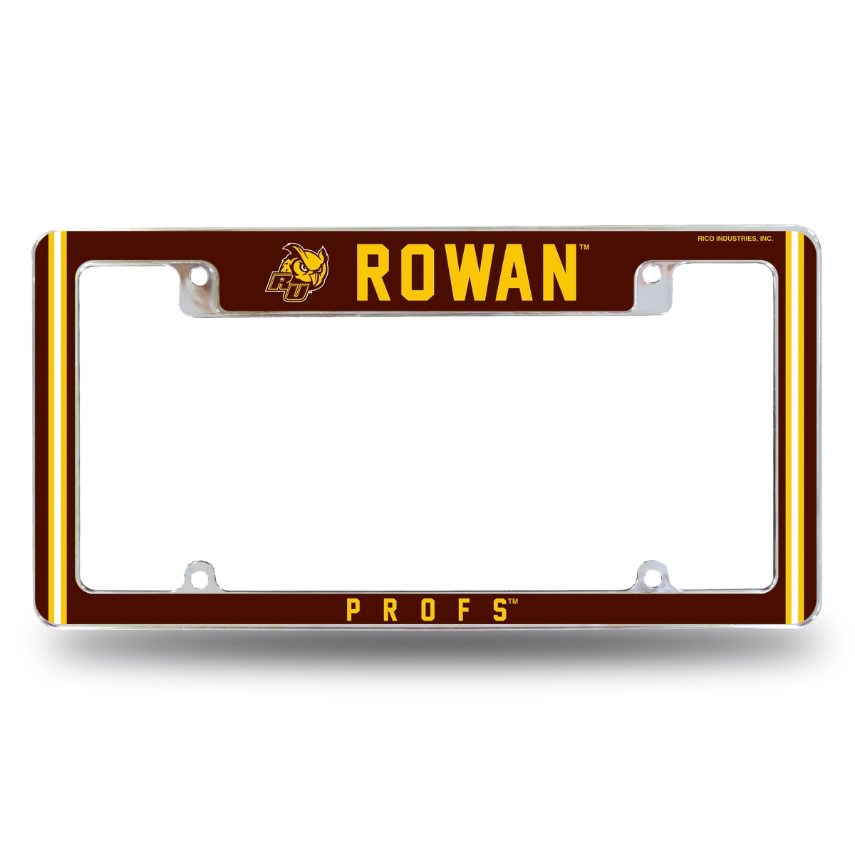 AFC271701T NCAA Rowan Profs All Over Chrome License Plate Frame, 12 x 6 in.