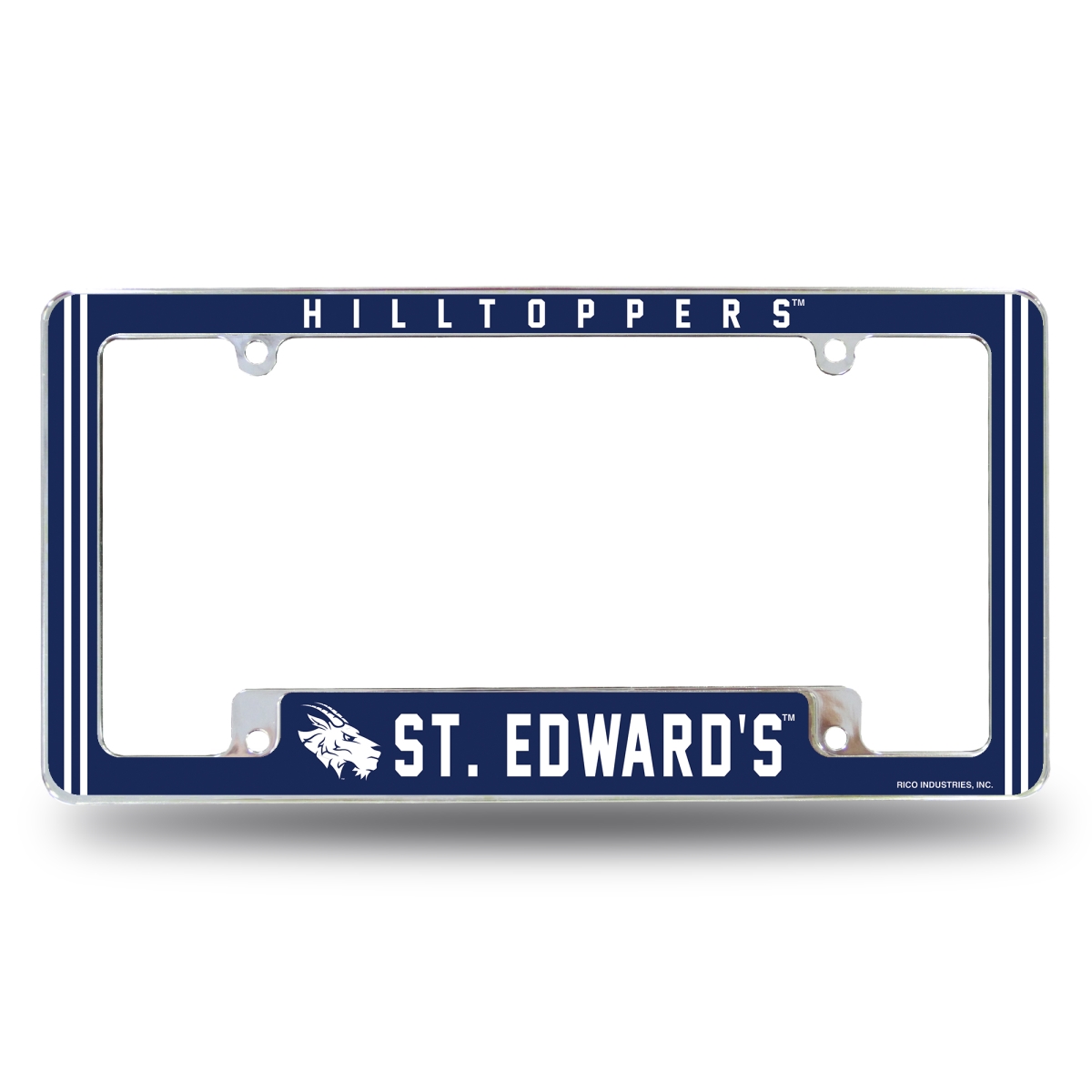 AFC264601B NCAA St. Edwards Hilltoppers All Over Chrome License Plate Frame, 12 x 6 in.