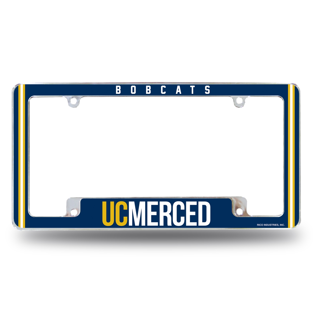 AFC294501B NCAA UC Merced Golden Bobcats All Over Chrome License Plate Frame, 12 x 6 in.