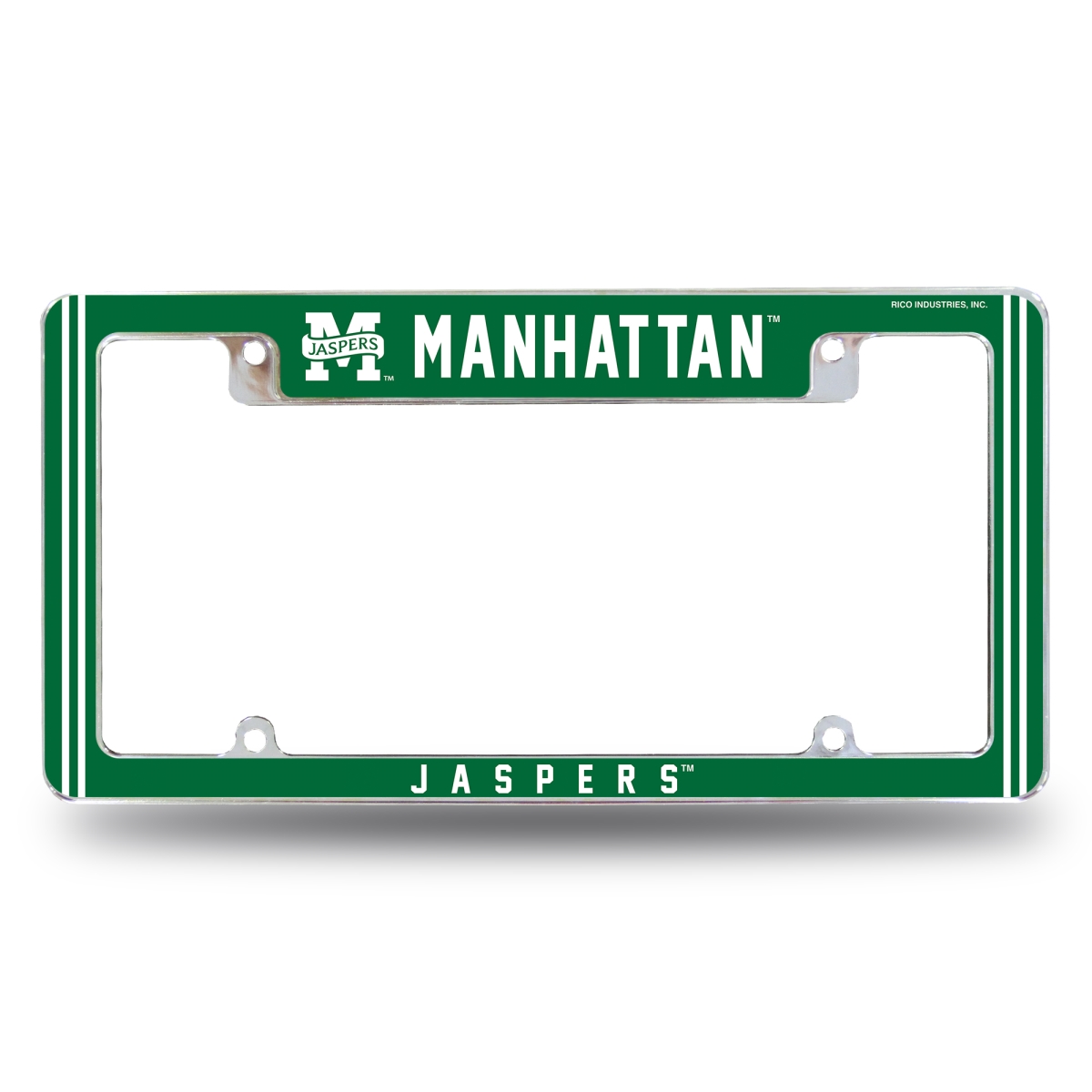 AFC274601T NCAA Manhattan CC Panthers All Over Chrome License Plate Frame, 12 x 6 in.