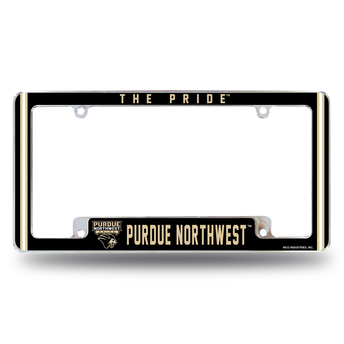 AFC201901B NCAA Purdue Northwest Pride All Over Chrome License Plate Frame, 12 x 6 in.
