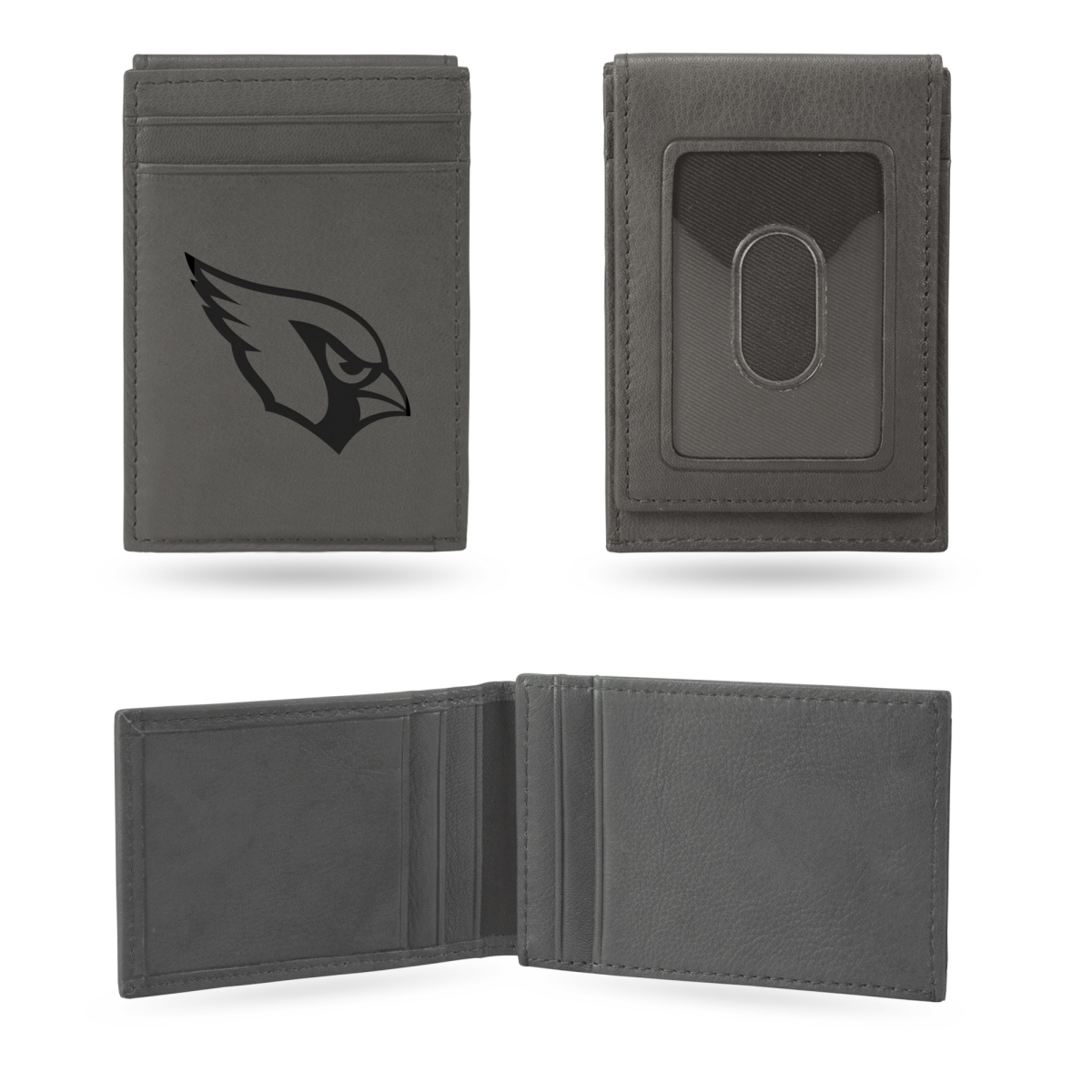 Picture of Rico Industries LEFPW3601GY NFL Football Arizona Cardinals Gray Laser Engraved Front Pocket Wallet