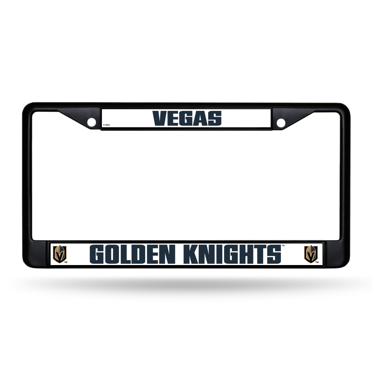 FBC9901 NHL Hockey Vegas Golden Knights Black License Plate Frame, 12 x 6 in.
