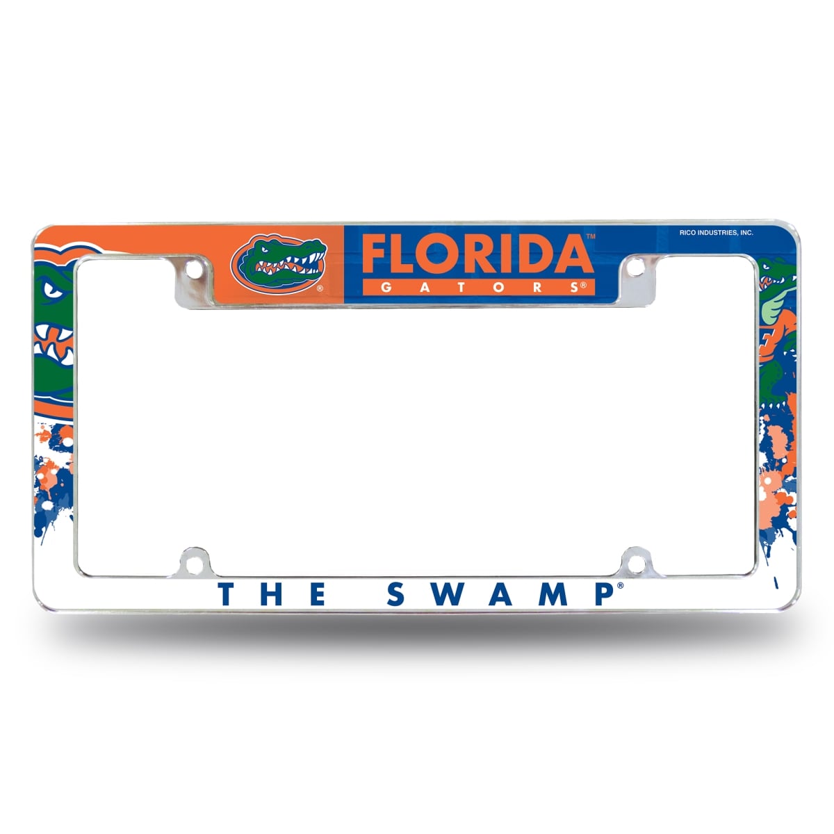 AFC100101T NCAA Florida Gators Primary All Over Chrome License Plate Frame, 12 x 6 in.