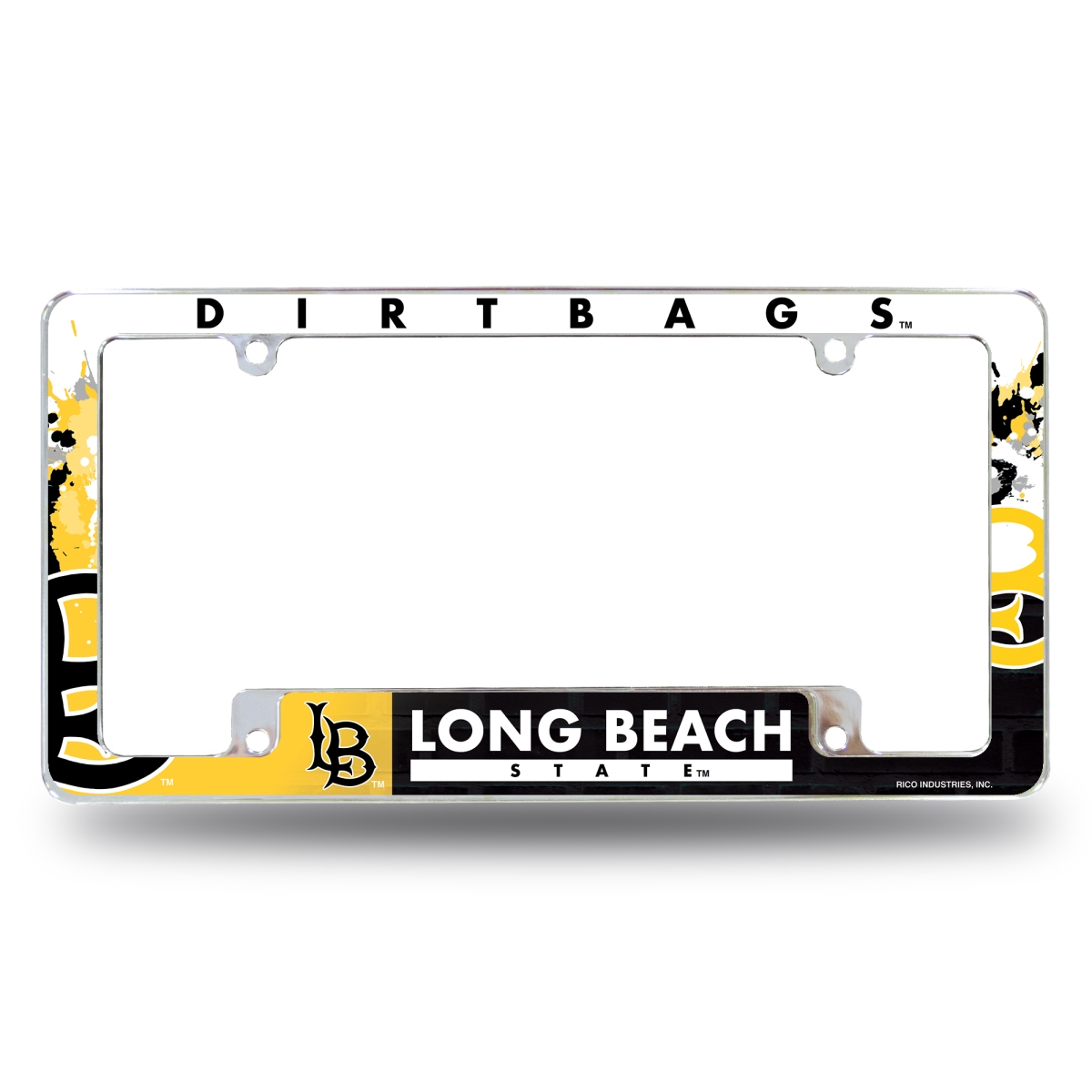 AFC291701B NCAA Cal State - Long Beach State Primary All Over Chrome License Plate Frame, 12 x 6 in.