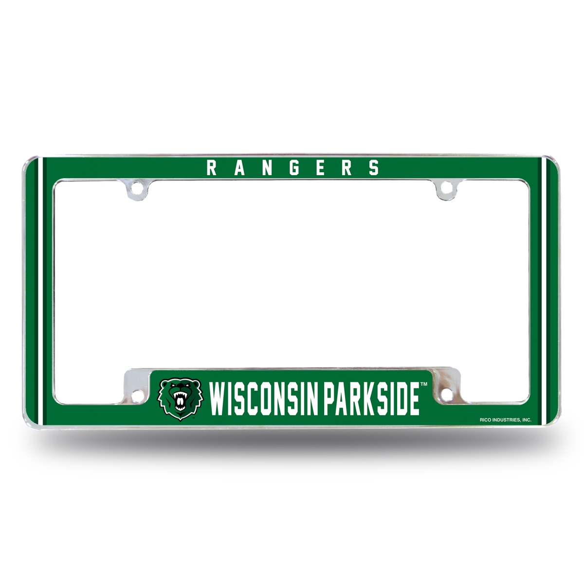 AFC451201B NCAA Wisconsin Parkside Rangers All Over Chrome License Plate Frame, 12 x 6 in.