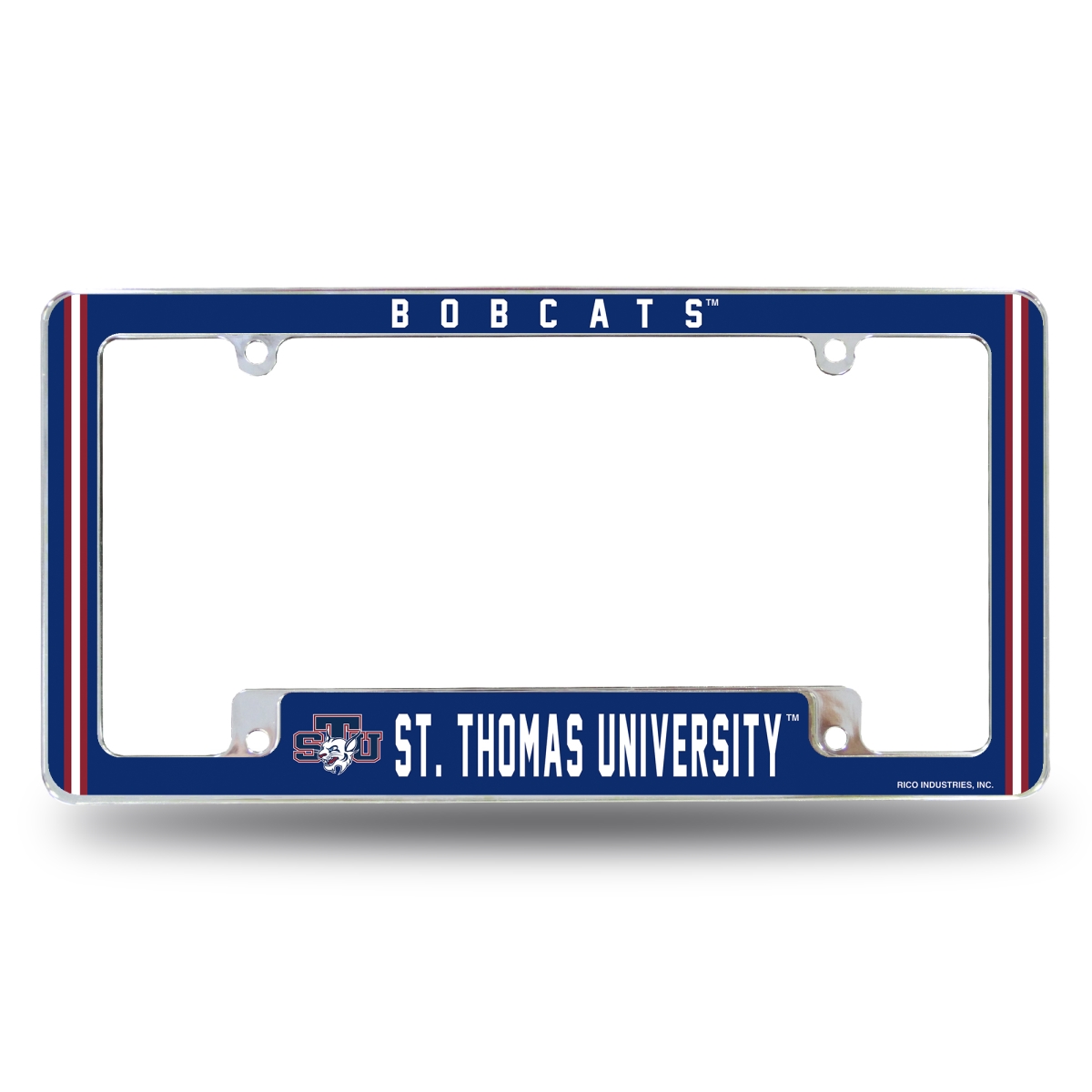 AFC380801B NCAA St. Thomas - MN Tommies All Over Chrome License Plate Frame, 12 x 6 in.