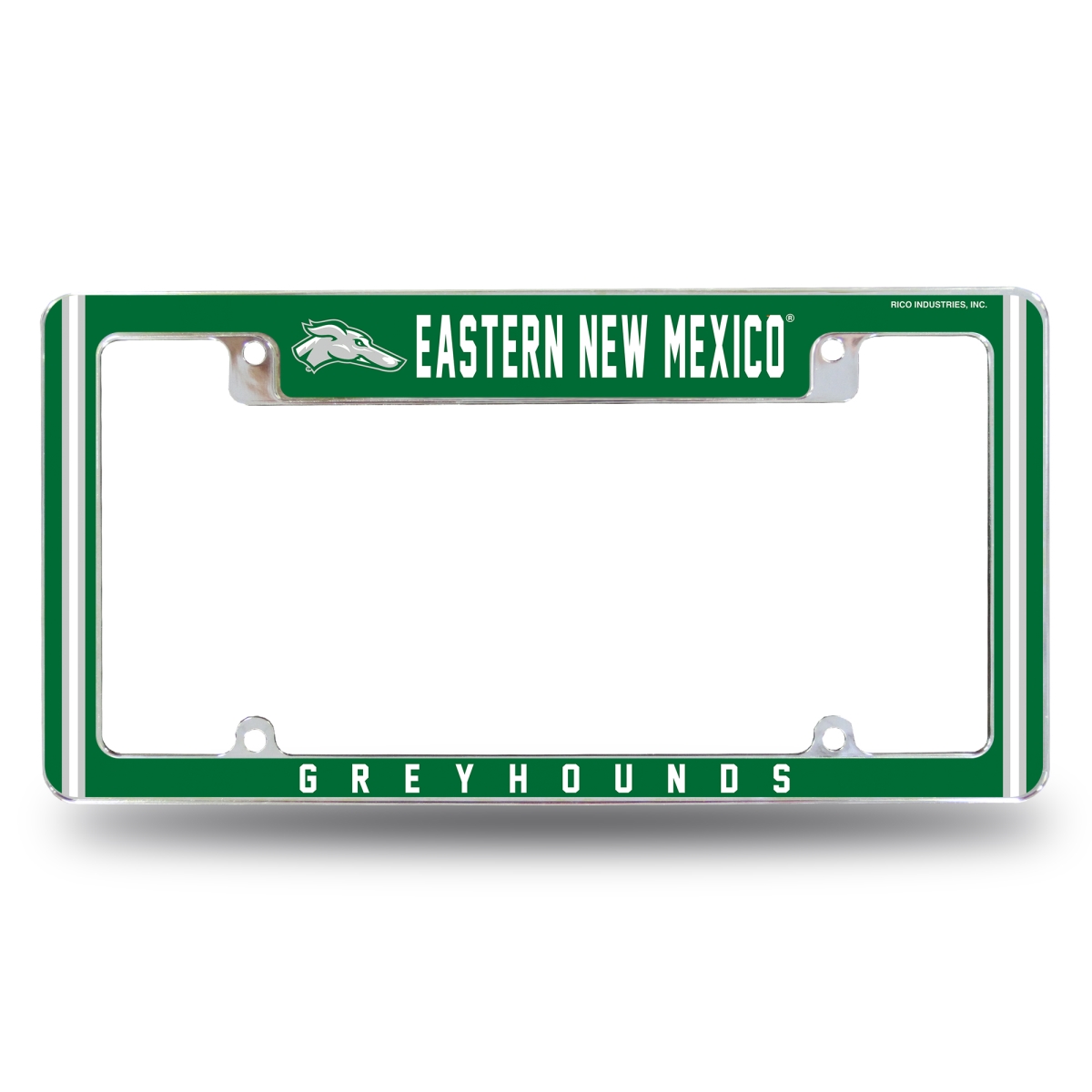 AFC440401T NCAA Eastern Mexico Greyhounds All Over Chrome License Plate Frame, 12 x 6 in.