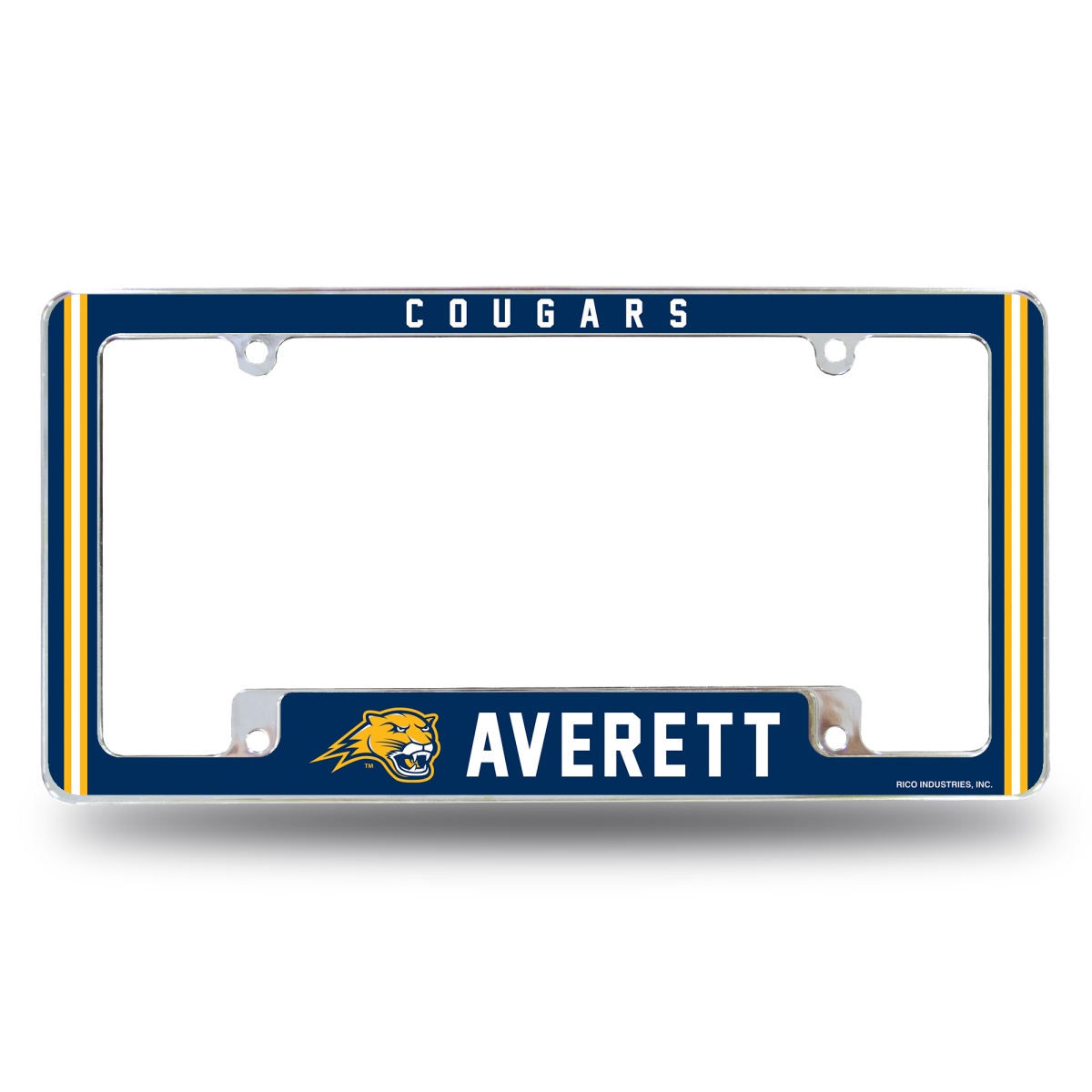 AFC342301B NCAA Averett Cougars All Over Chrome License Plate Frame, 12 x 6 in.