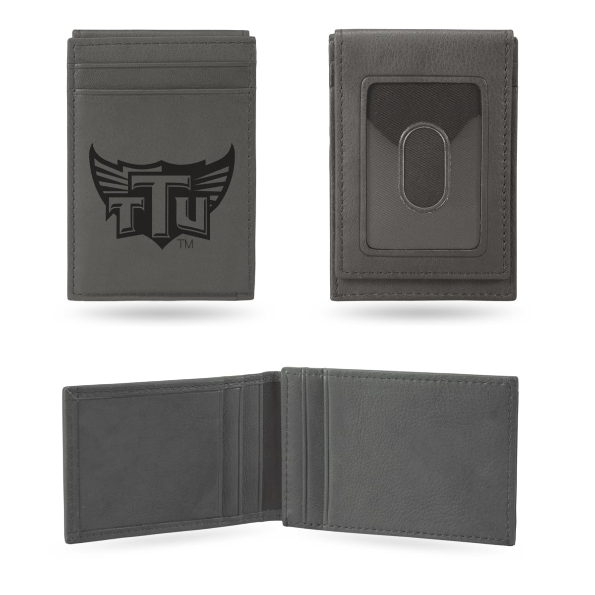 LEFPW180201GY NCAA Tennessee Tech Golden Eagles Gray Laser Engraved Front Pocket Wallet