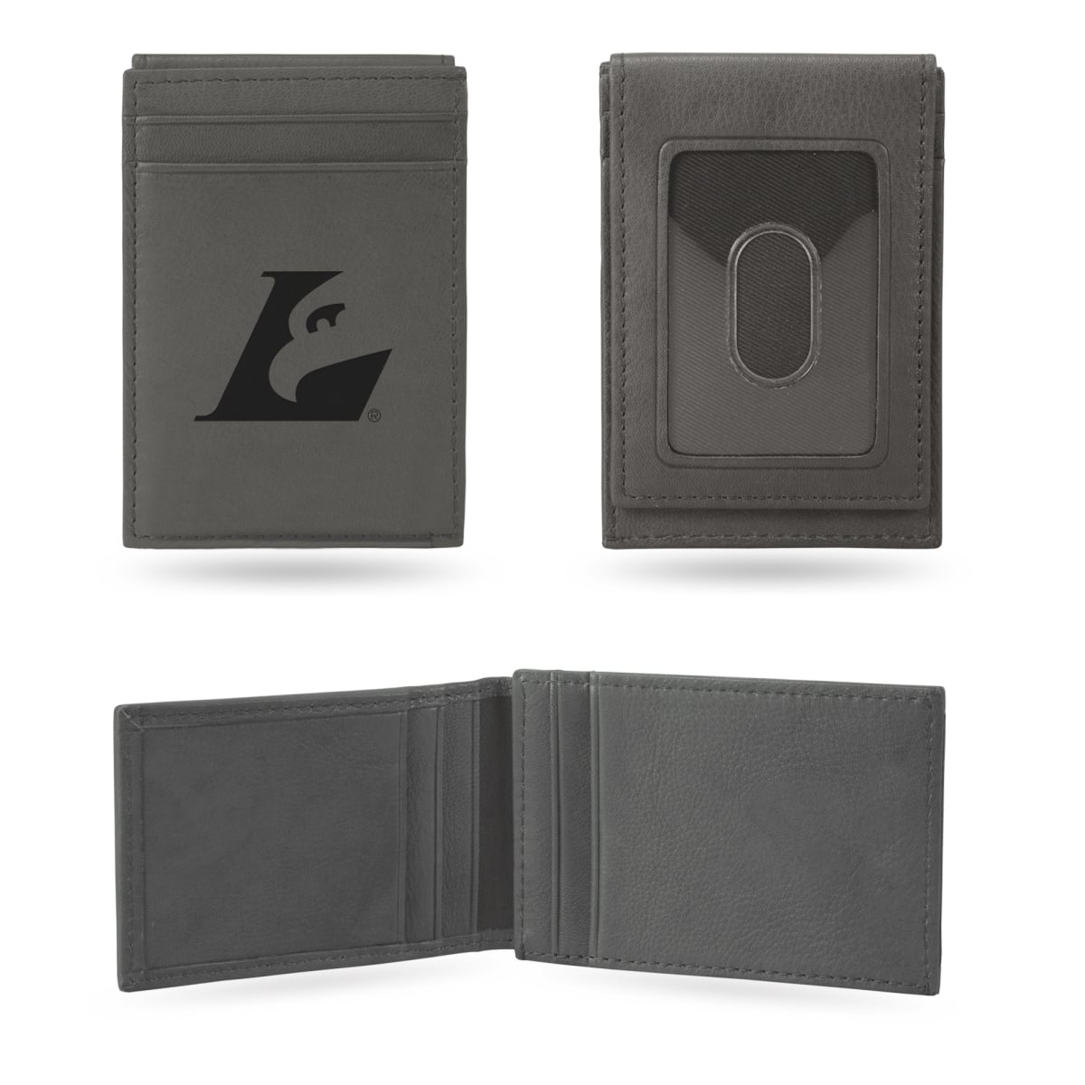 LEFPW450201GY NCAA Wisconsin-La Crosse Eagles Gray Laser Engraved Front Pocket Wallet