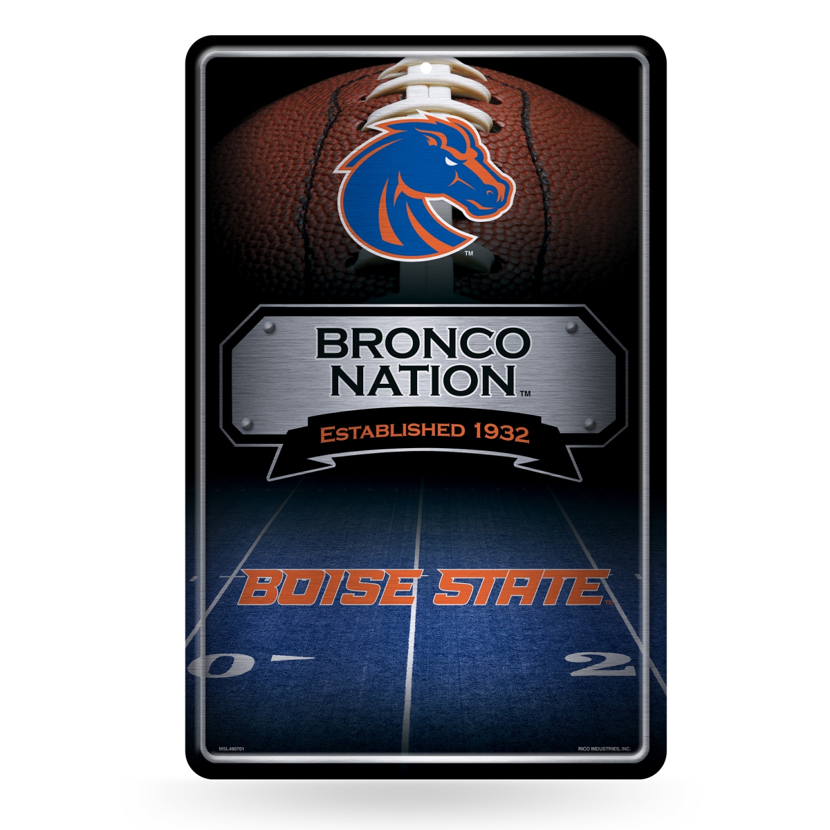 Picture of Rico Industries MSL490701 NCAA Boise State Broncos 11 x 17 in. Home Decor Sign