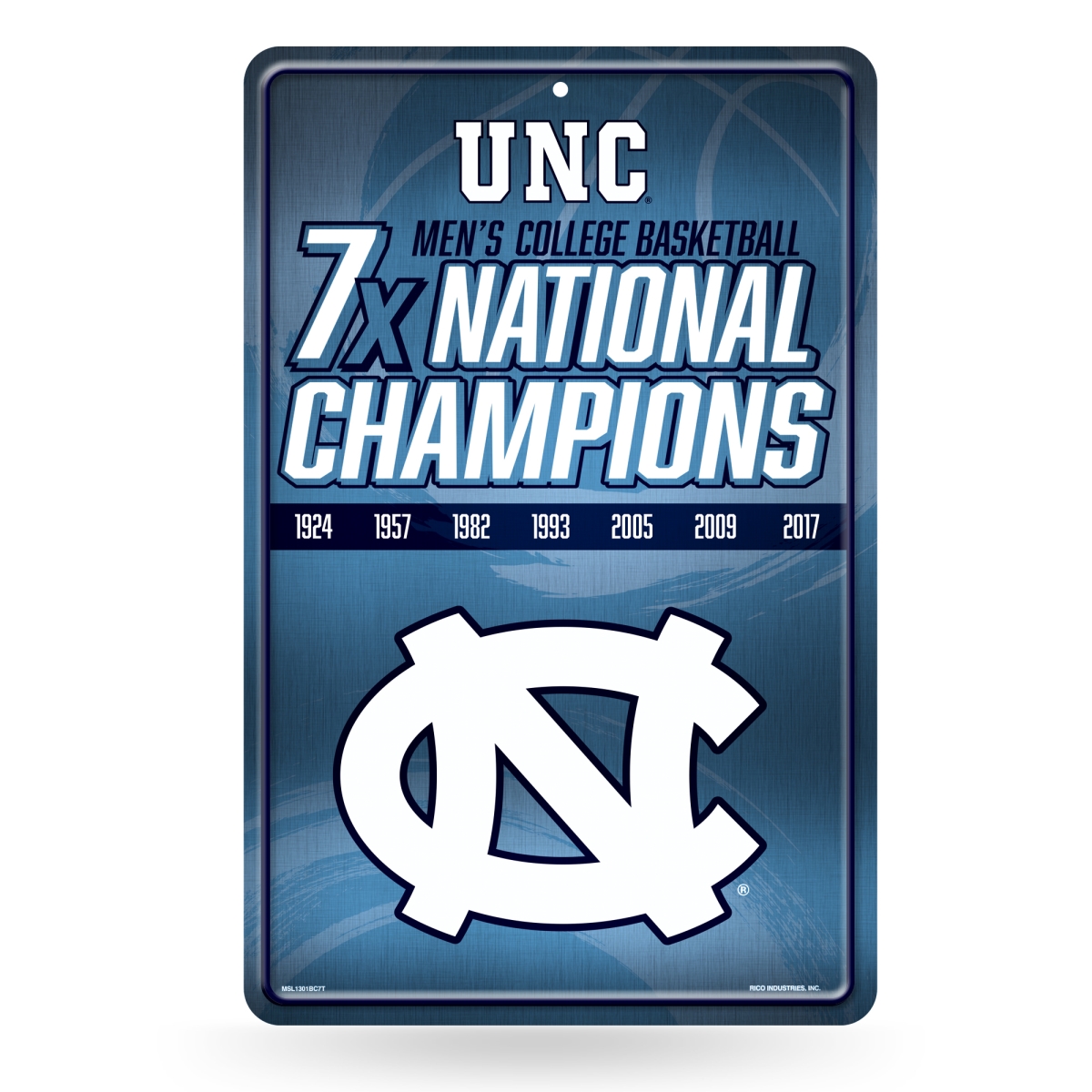 MSL1301BC7T NCAA North Carolina Tar Heels Champ 11 x 17 in. Home Decor Sign