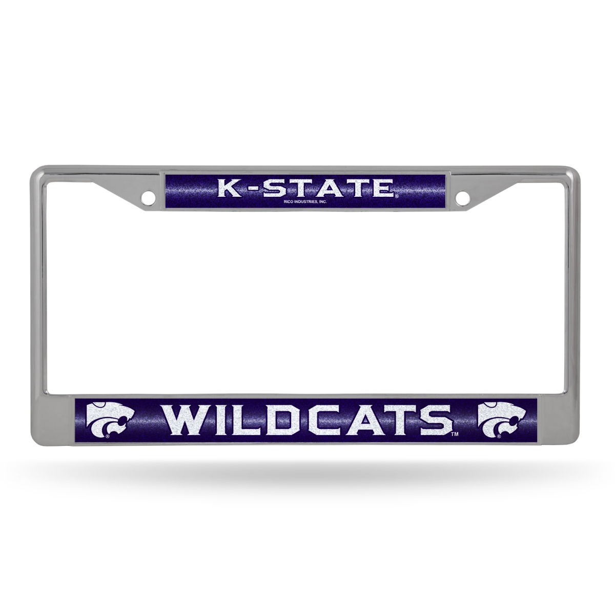 FCGL310202 NCAA Kansas State Wildcats - KSU Classic Bling License Plate Chrome License Plate Frame, 12 x 6 in.