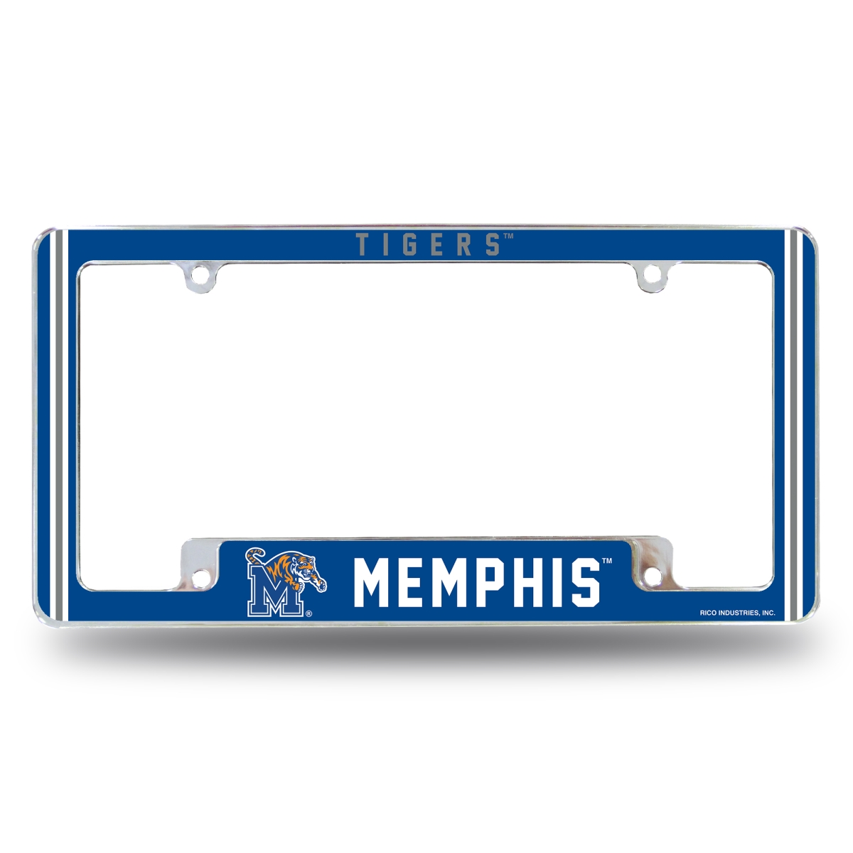 AFC180810B NCAA Memphis Tigers Classic All Over Chrome License Plate Frame, 12 x 6 in.