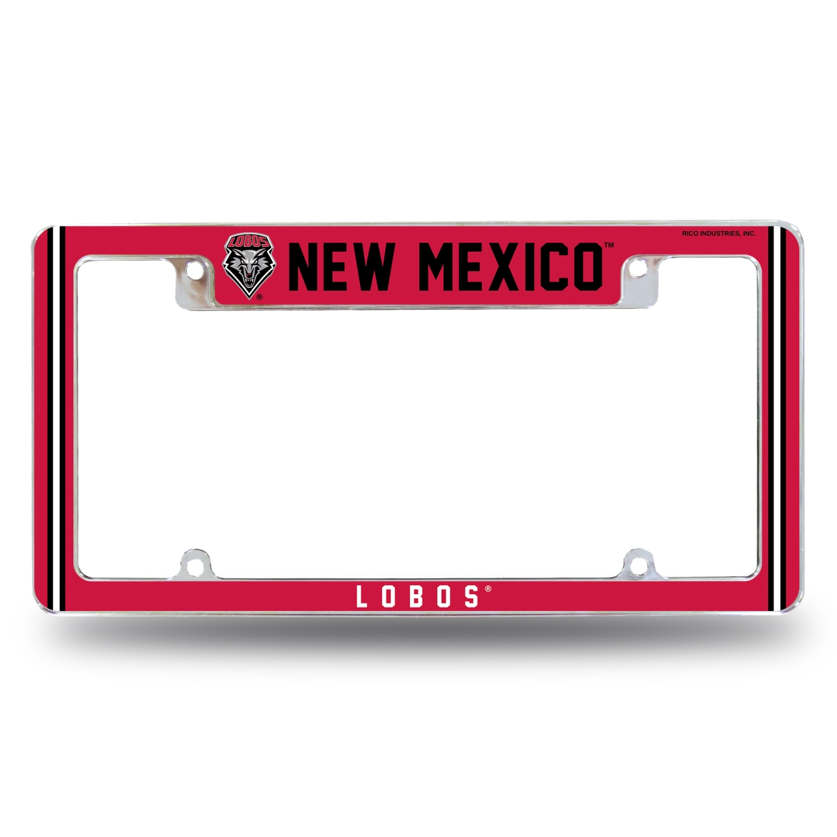 AFC440110T NCAA Mexico Lobos Classic All Over Chrome License Plate Frame, 12 x 6 in.