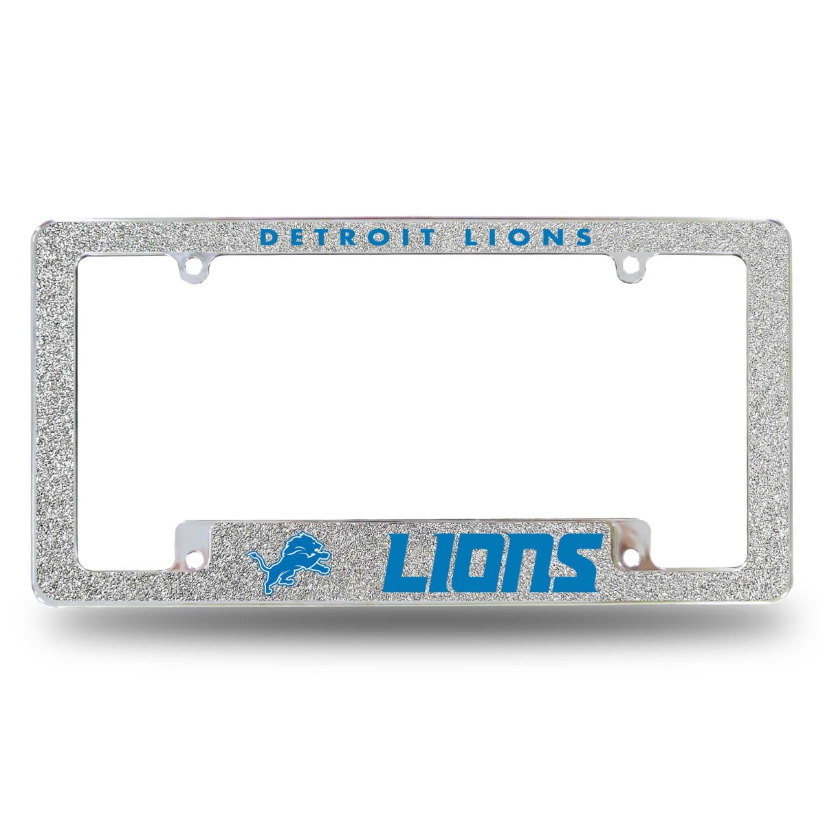 Picture of Rico Industries AFCGL2401B NFL Football Detroit Lions Silver Chrome All Over Automotive Bling License Plate Frame - 12 x 6 in.