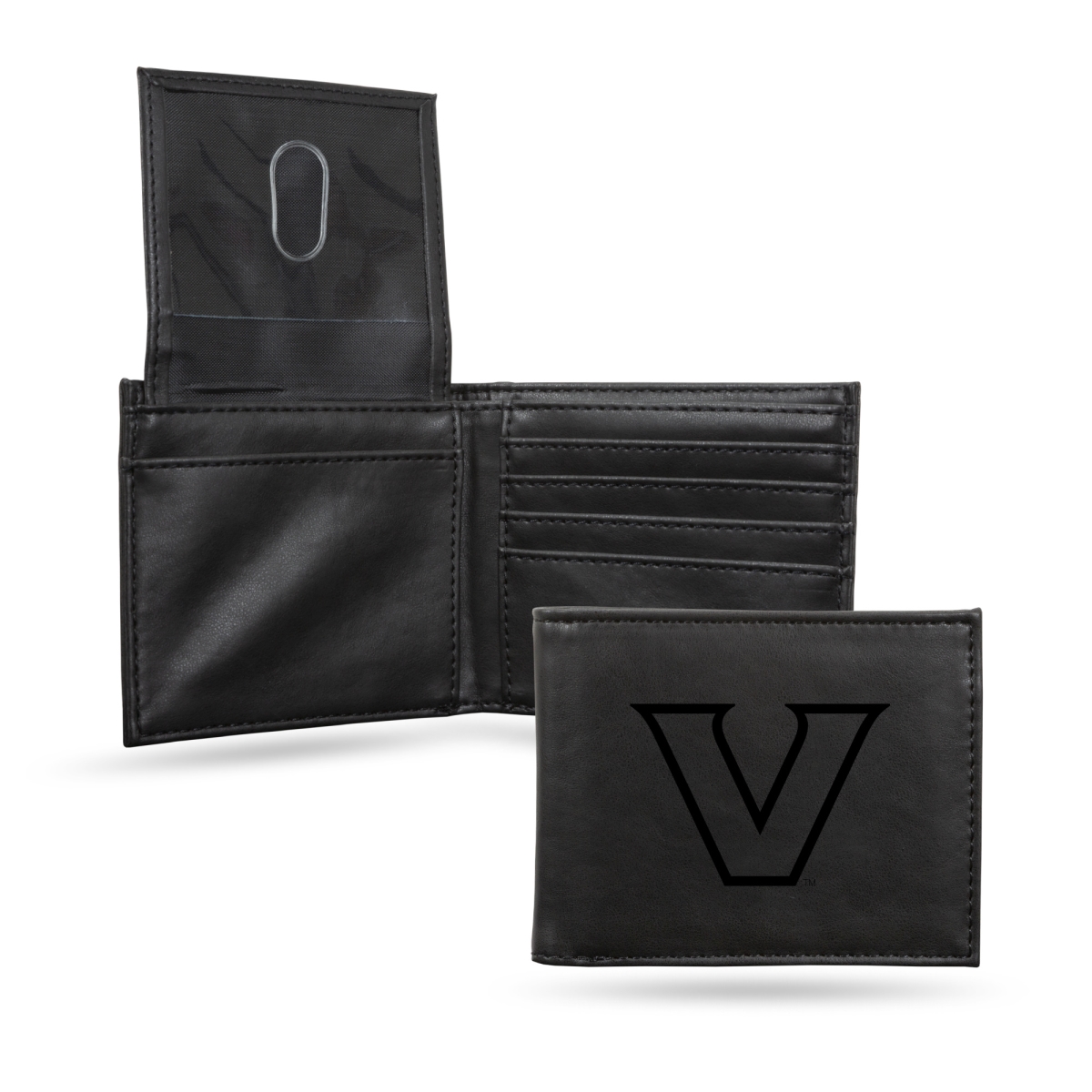 LEBIL180302BK NCAA Vanderbilt Commodores Black Laser Engraved Bill-Fold Wallet